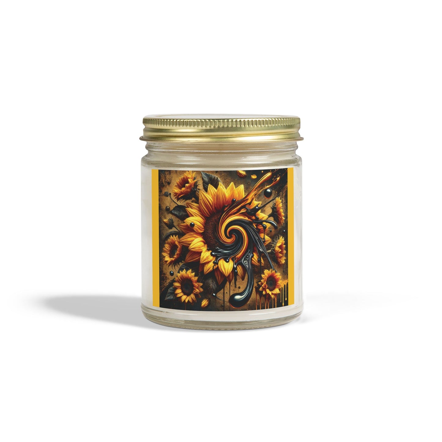 Sunflower Madness Scented Candles - Coconut Apricot Wax (4oz, 9oz) - Aromatherapy Decor for Home, Gifts & Occasions