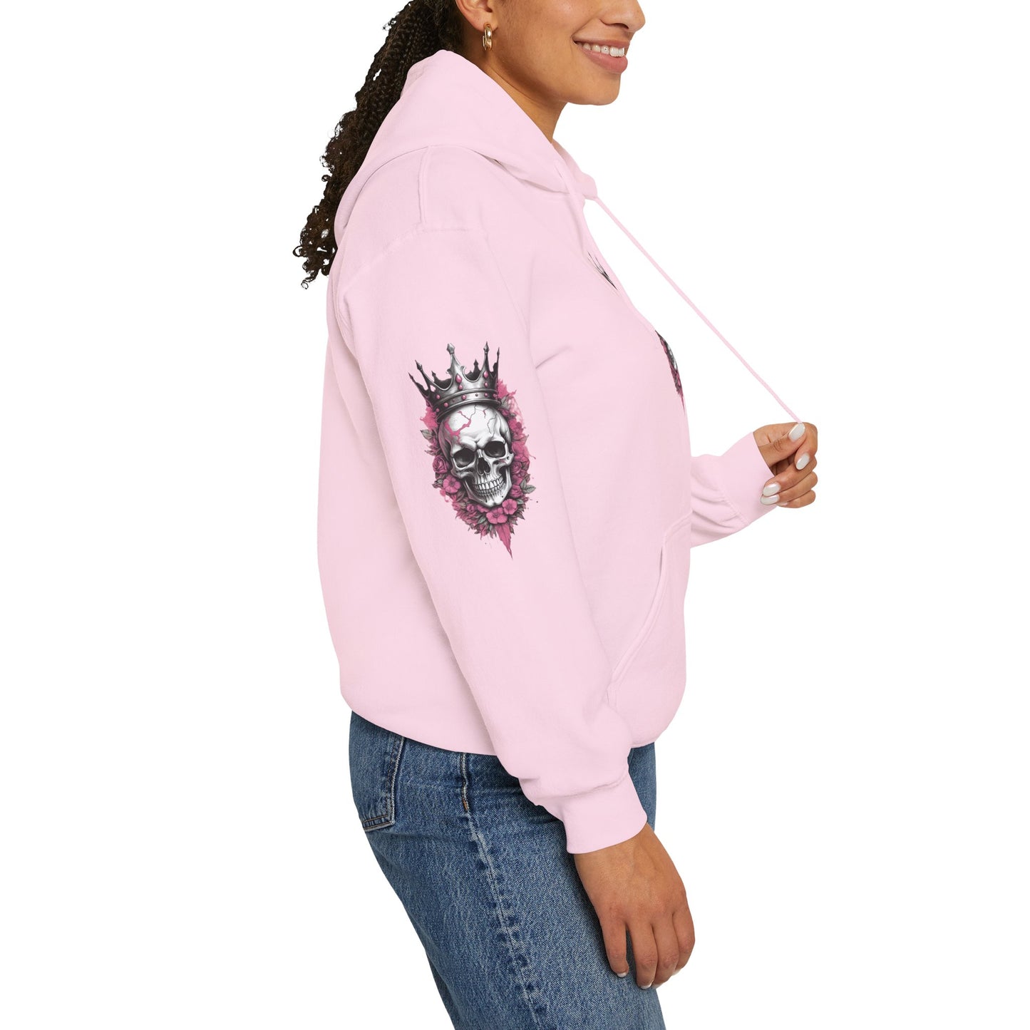 Skull Crown Unisex Hooded Sweatshirt - Edgy Streetwear for Fall/Winter Apparel