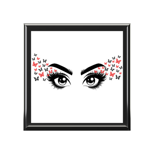 Elegant Butterfly Jewelry Box with Eye Design – Stylish Storage for Precious Keepsakes