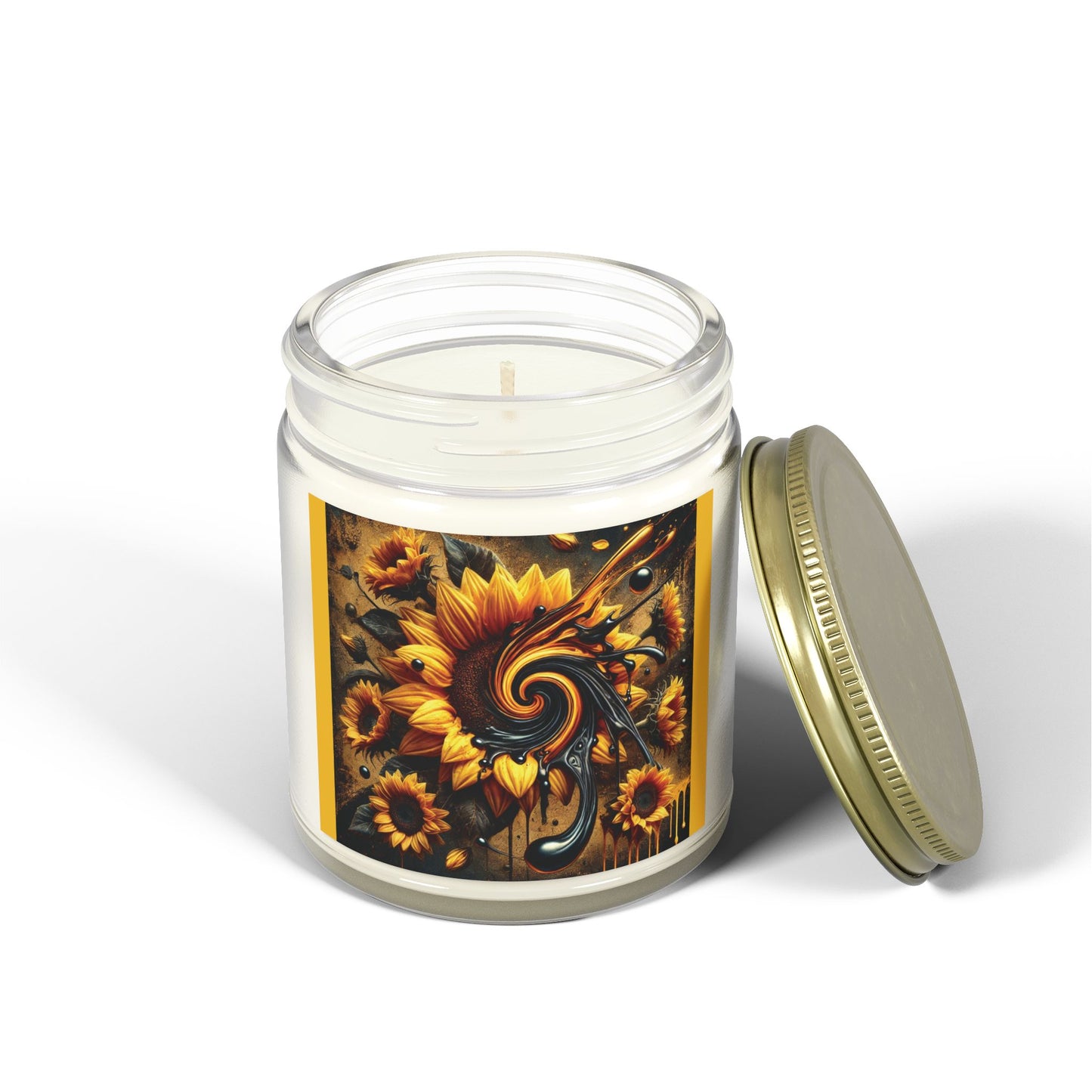 Sunflower Madness Scented Candles - Coconut Apricot Wax (4oz, 9oz) - Aromatherapy Decor for Home, Gifts & Occasions