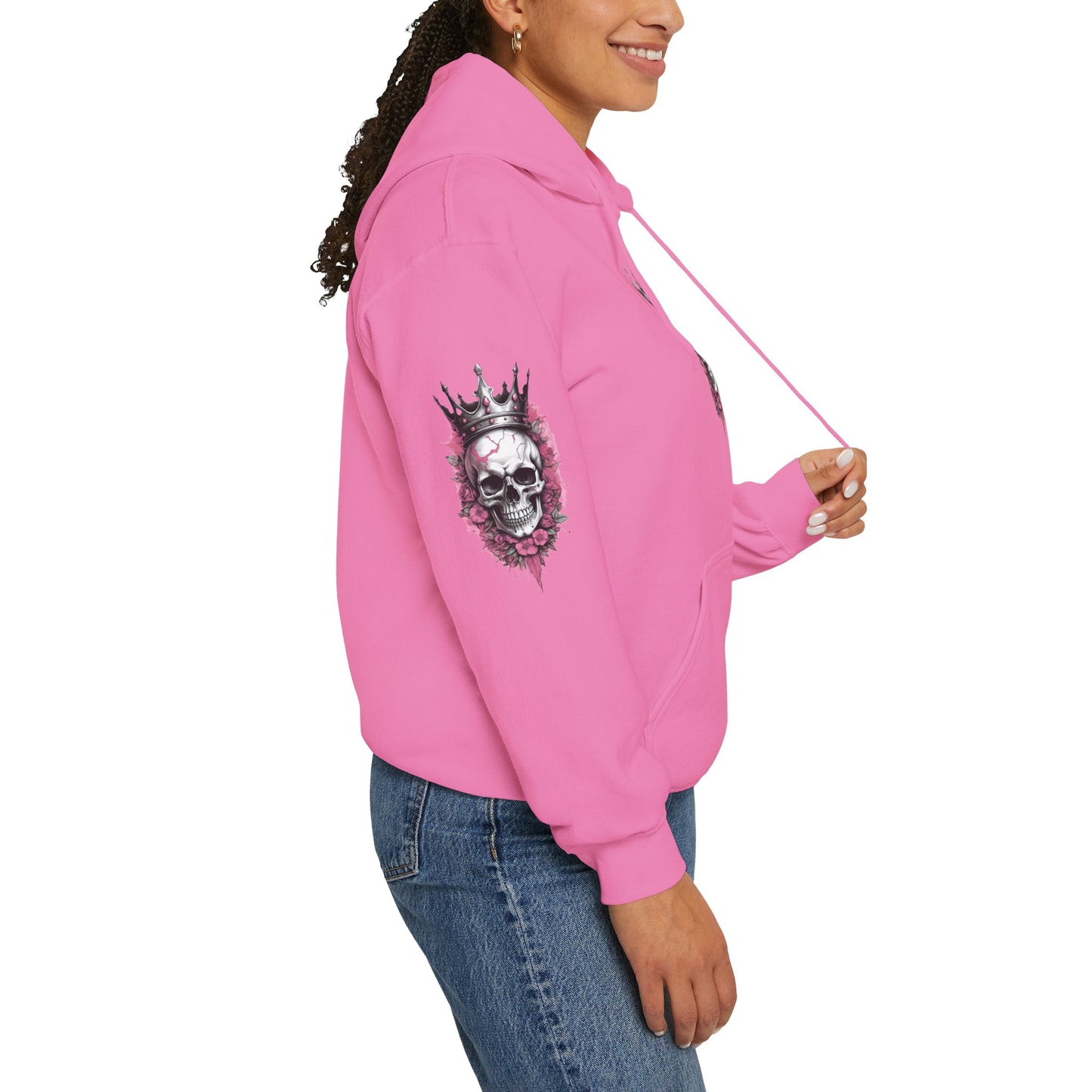 Skull Crown Unisex Hooded Sweatshirt - Edgy Streetwear for Fall/Winter Apparel