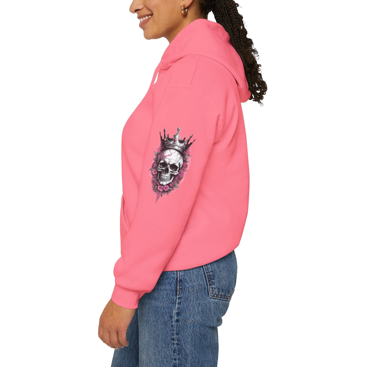 Skull Crown Unisex Hooded Sweatshirt - Edgy Streetwear for Fall/Winter Apparel