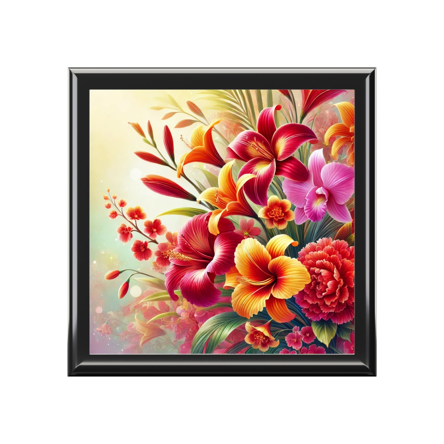 Elegant Floral Jewelry Box - Vibrant Storage for Accessories