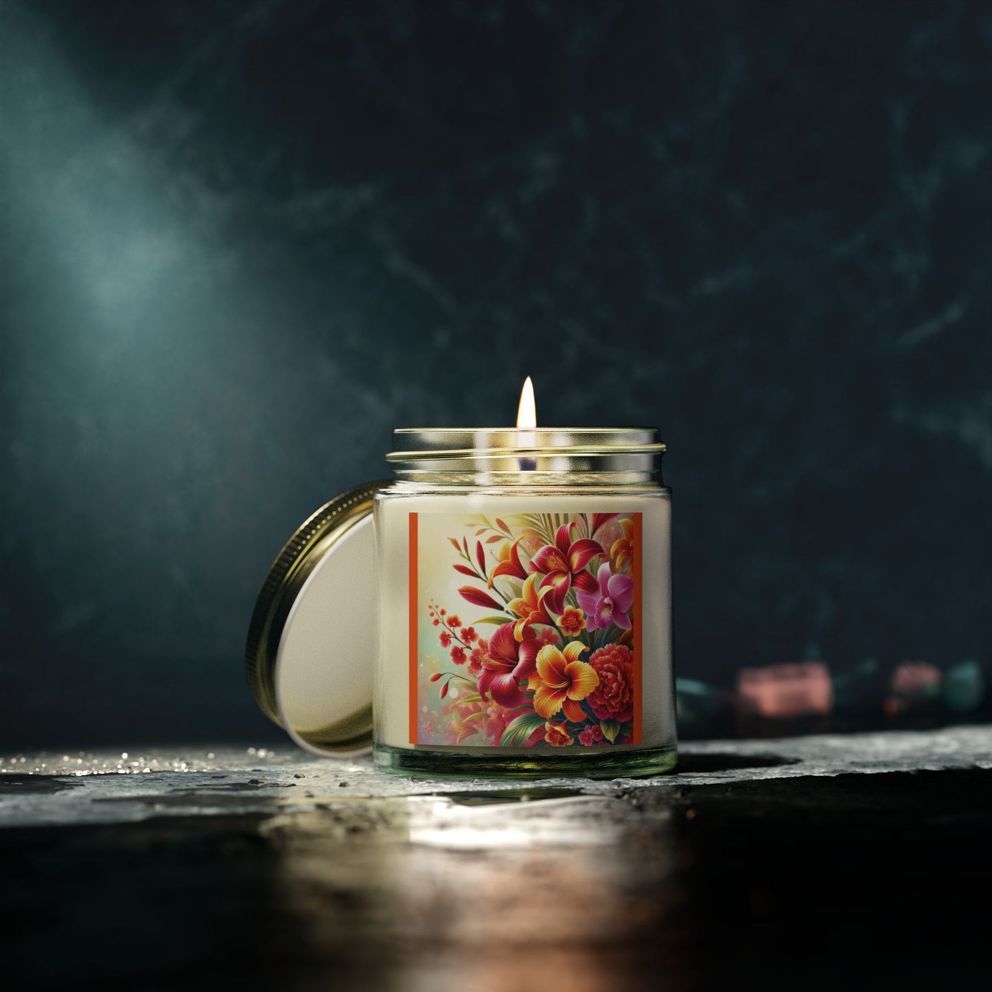 Floral Scented Candles - Coconut Apricot Wax (4oz & 9oz)