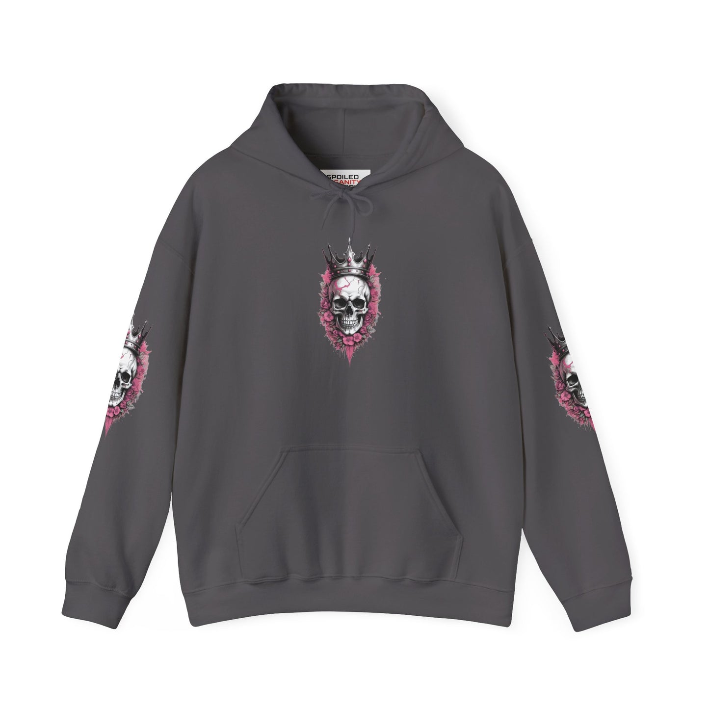 Skull Crown Unisex Hooded Sweatshirt - Edgy Streetwear for Fall/Winter Apparel