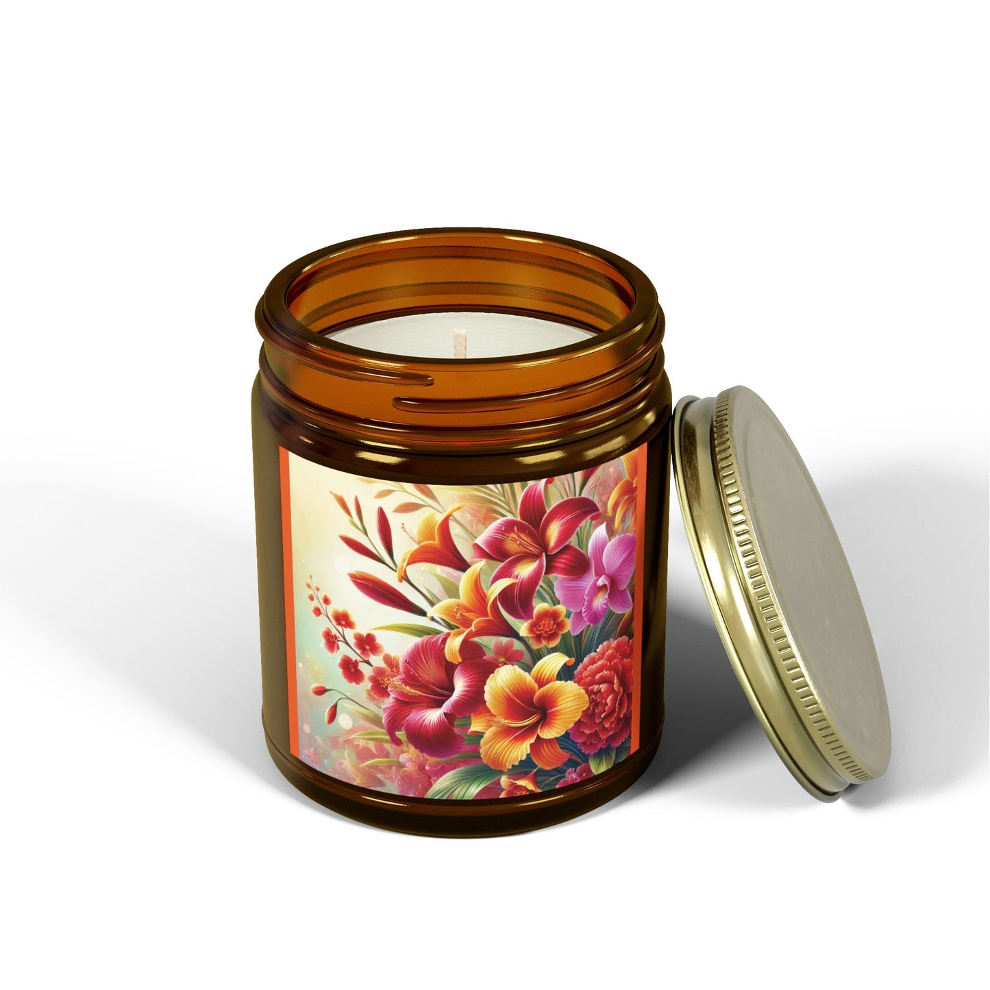 Floral Scented Candles - Coconut Apricot Wax (4oz & 9oz)