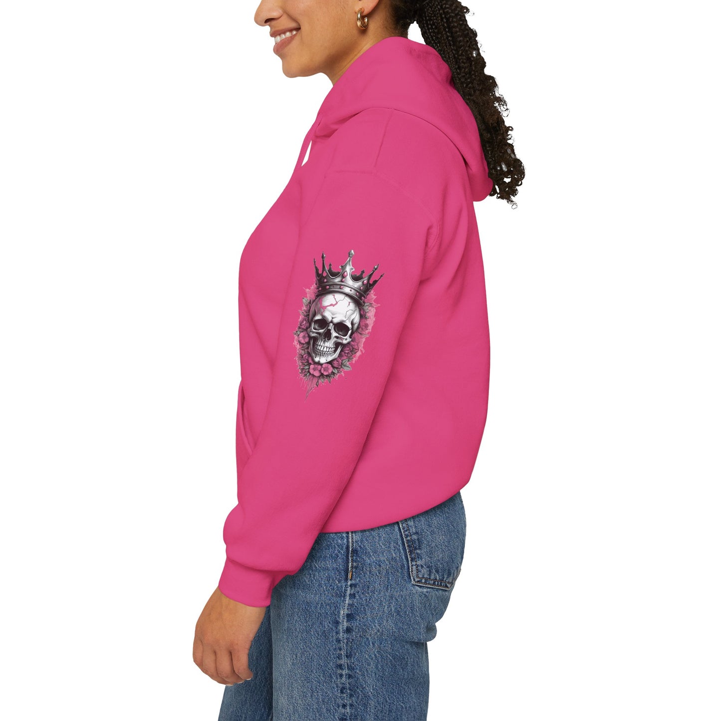Skull Crown Unisex Hooded Sweatshirt - Edgy Streetwear for Fall/Winter Apparel