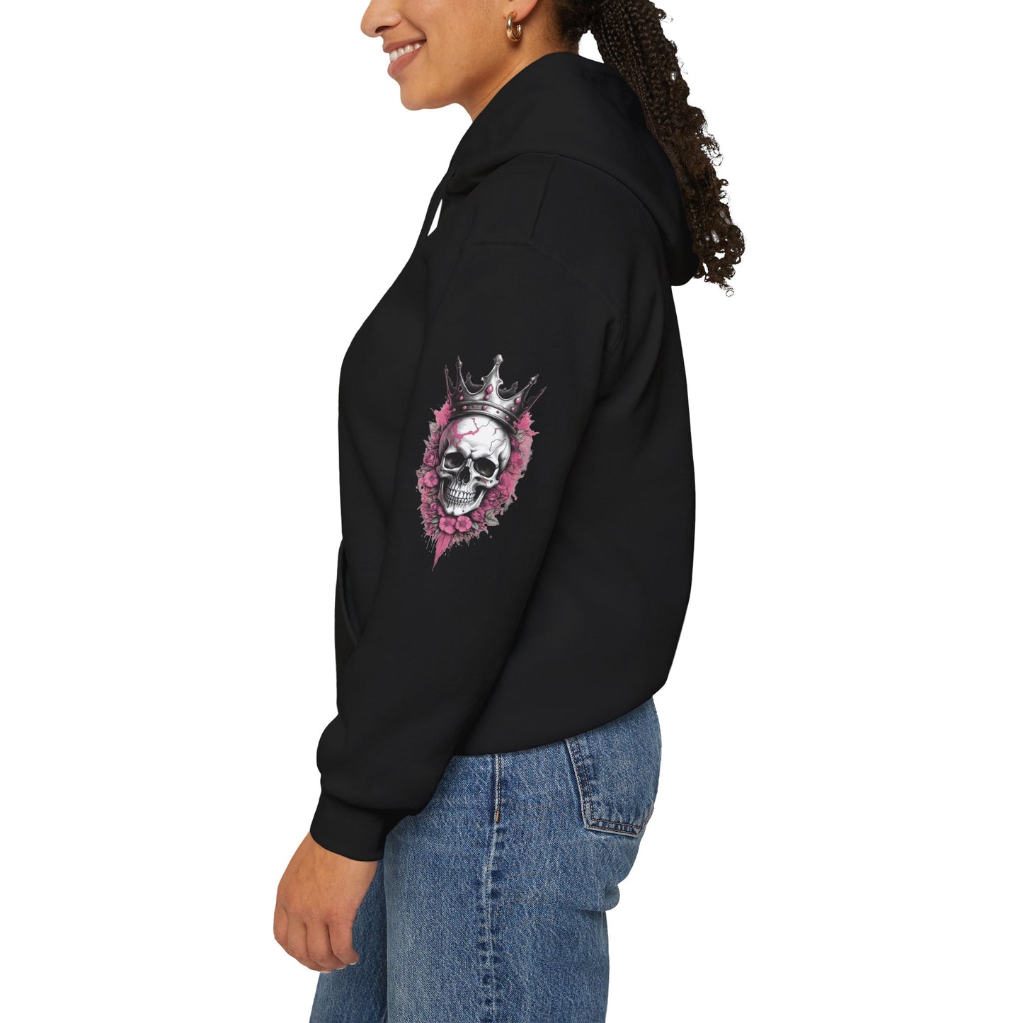 Skull Crown Unisex Hooded Sweatshirt - Edgy Streetwear for Fall/Winter Apparel