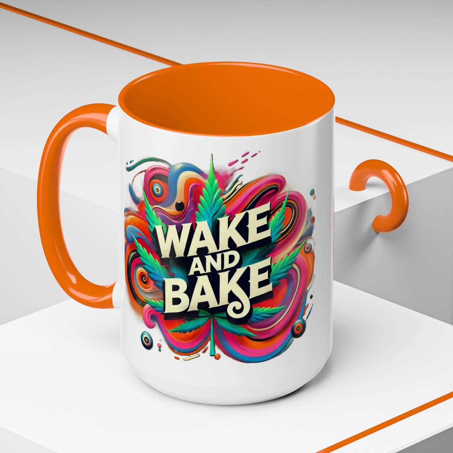 Colorful Wake and Bake Coffee Mug - 11 & 15oz