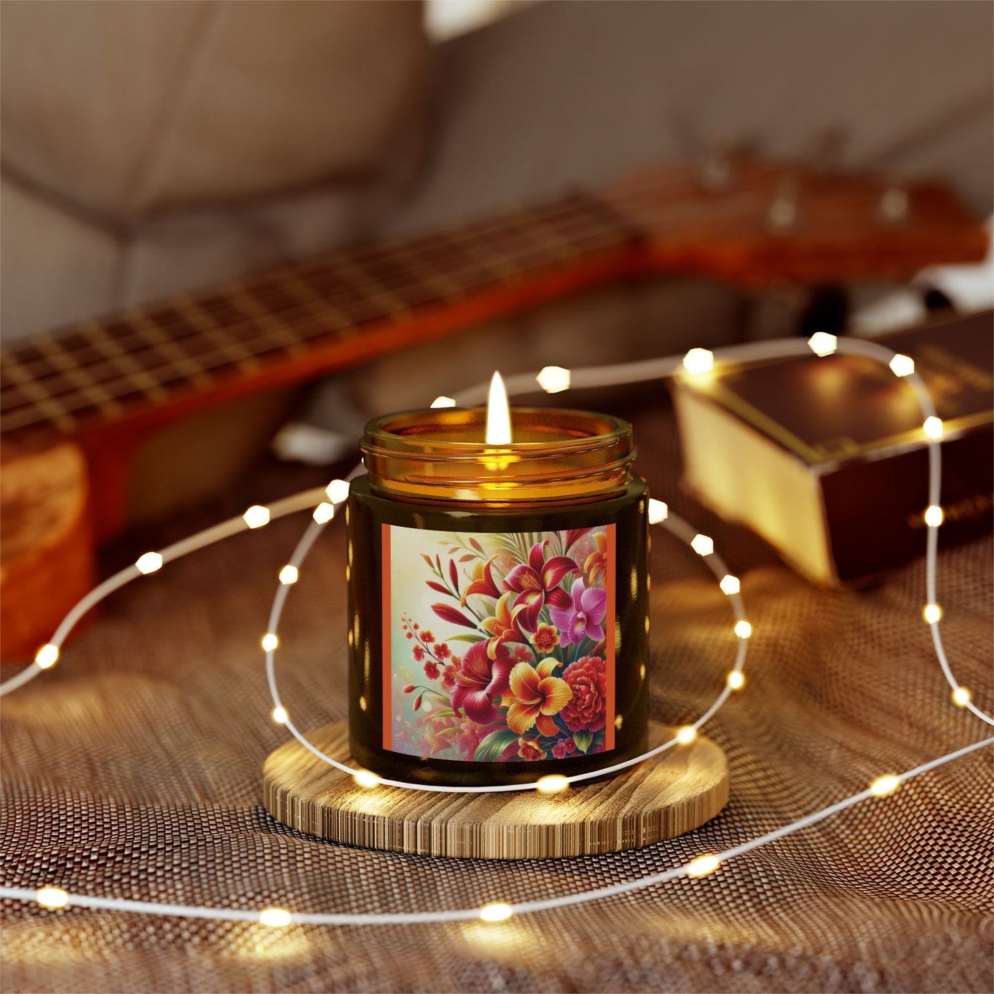 Floral Scented Candles - Coconut Apricot Wax (4oz & 9oz)