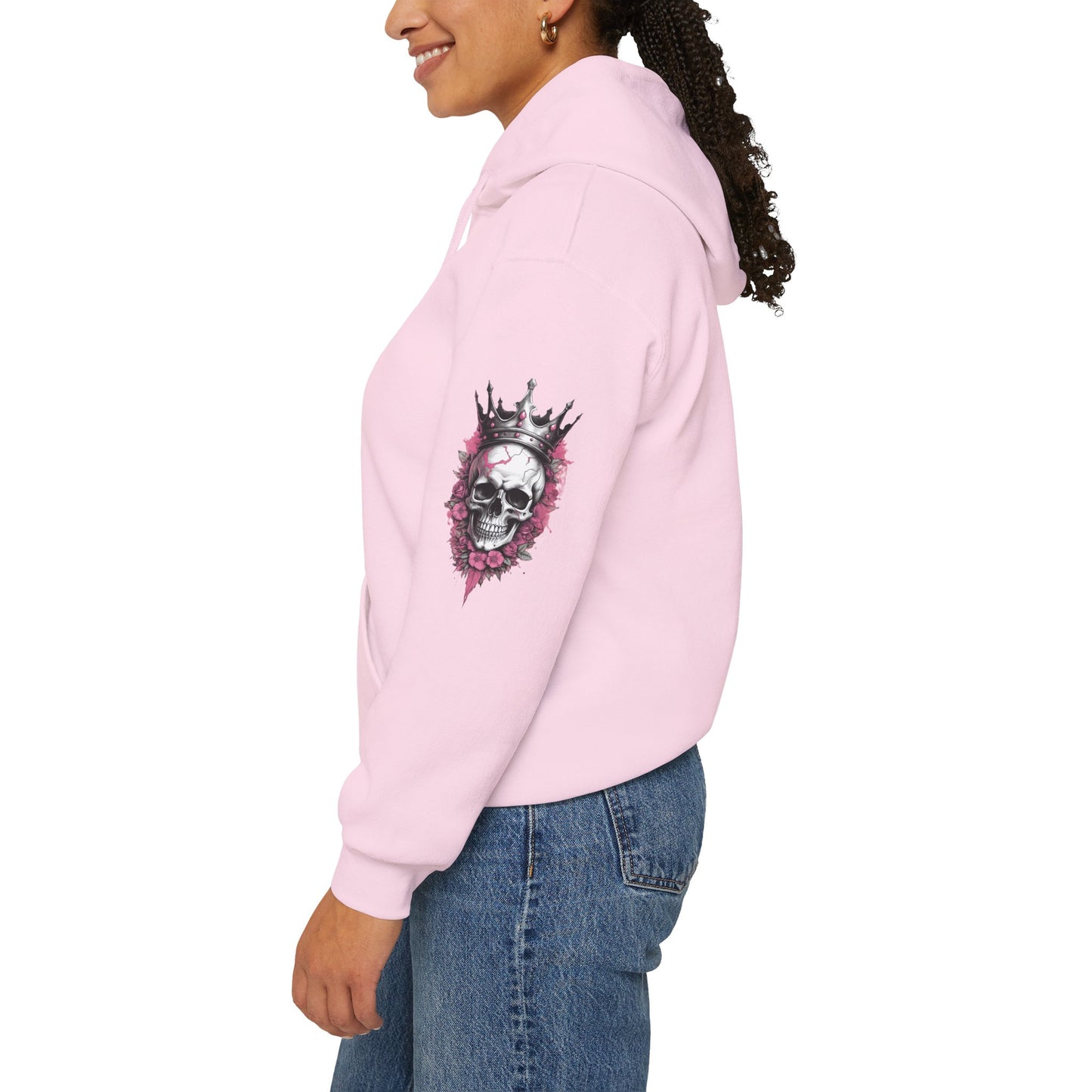 Skull Crown Unisex Hooded Sweatshirt - Edgy Streetwear for Fall/Winter Apparel