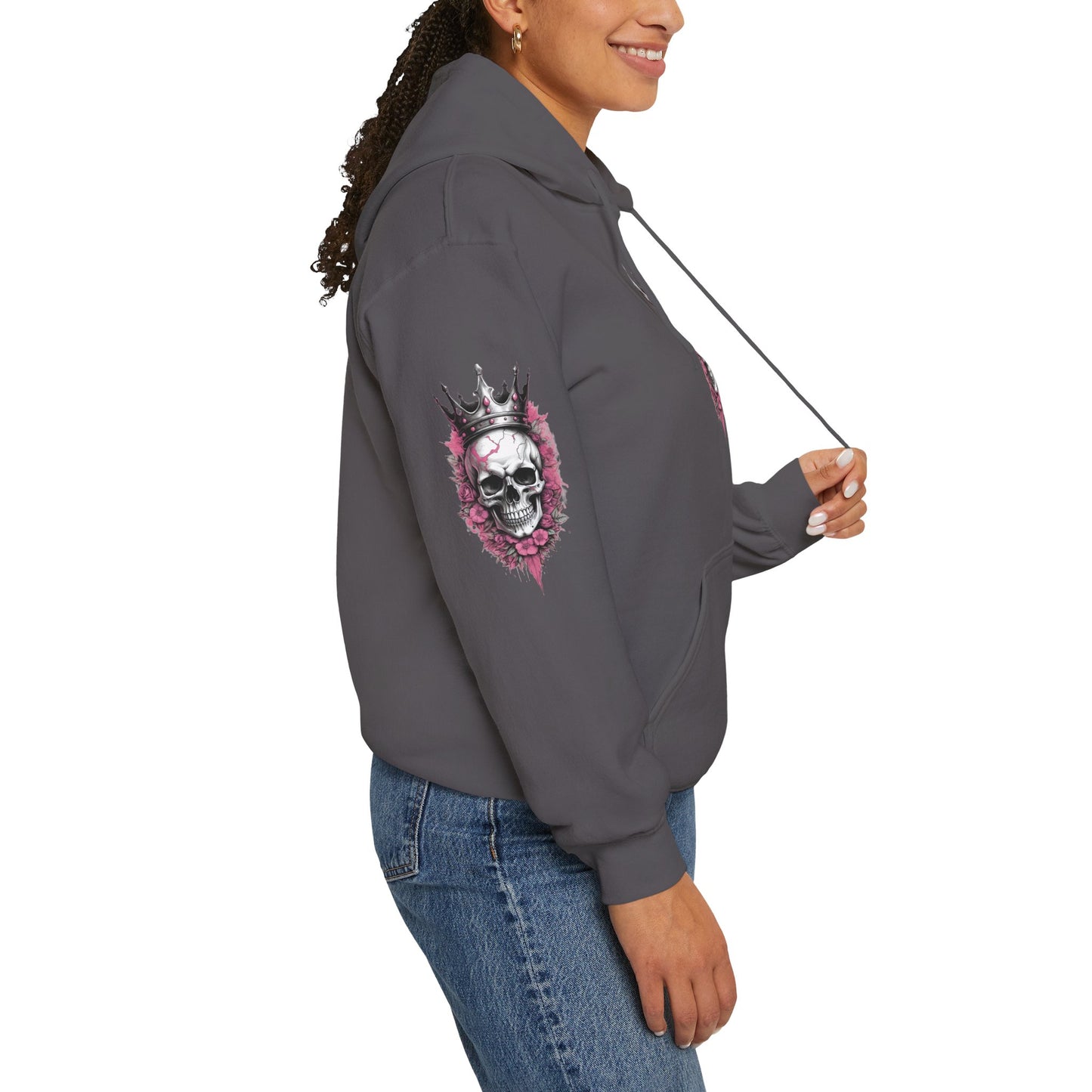 Skull Crown Unisex Hooded Sweatshirt - Edgy Streetwear for Fall/Winter Apparel