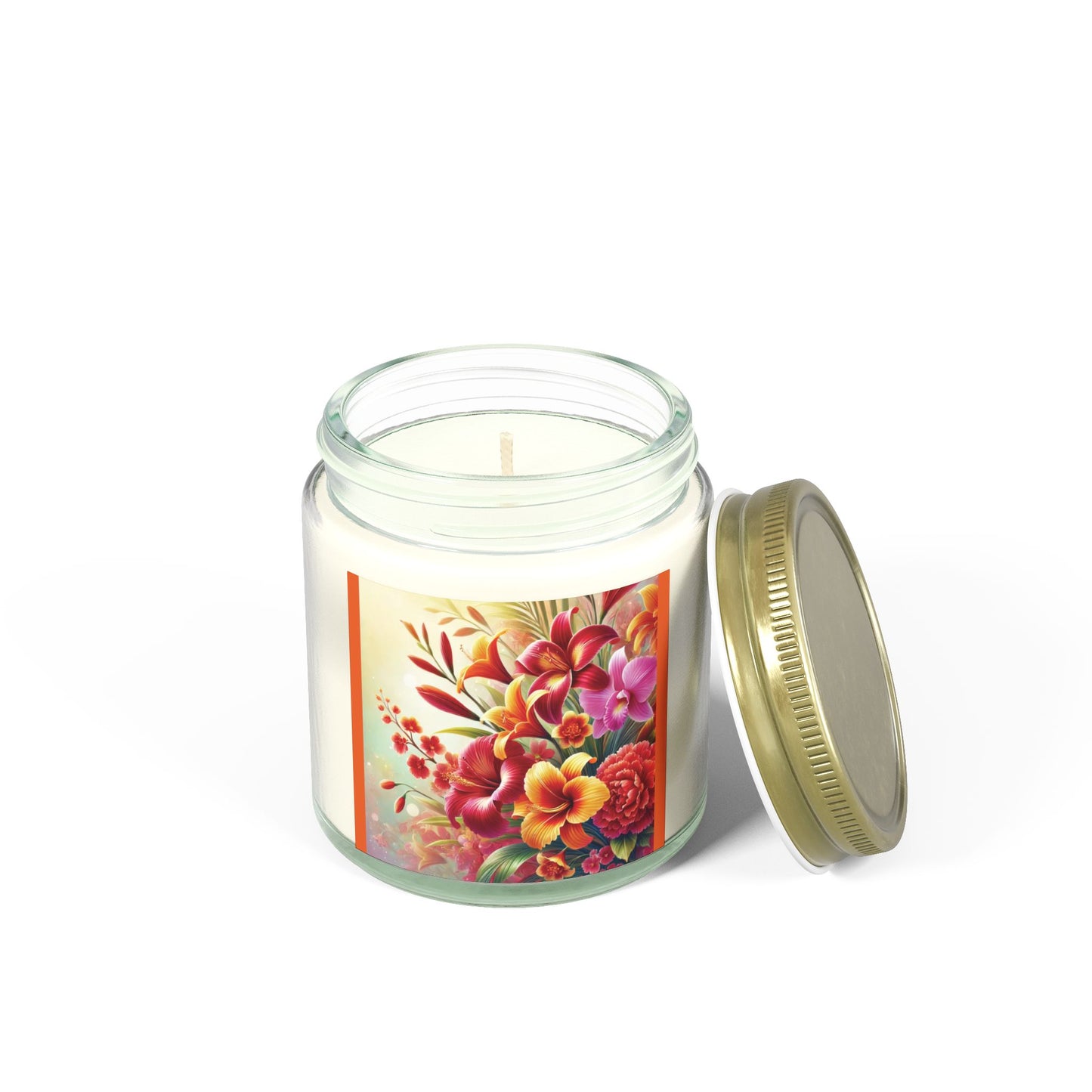 Floral Scented Candles - Coconut Apricot Wax (4oz & 9oz)