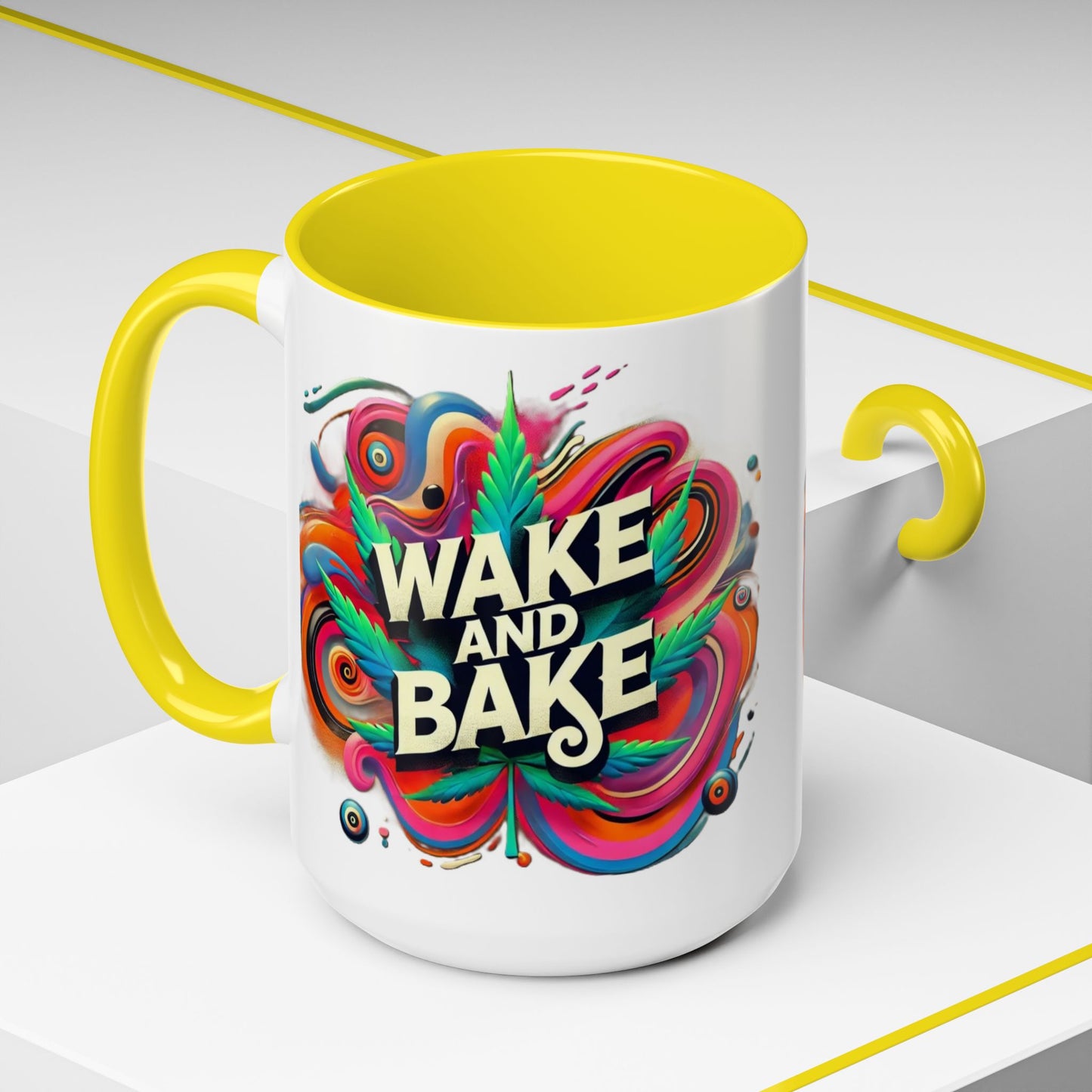 Colorful Wake and Bake Coffee Mug - 11 & 15oz