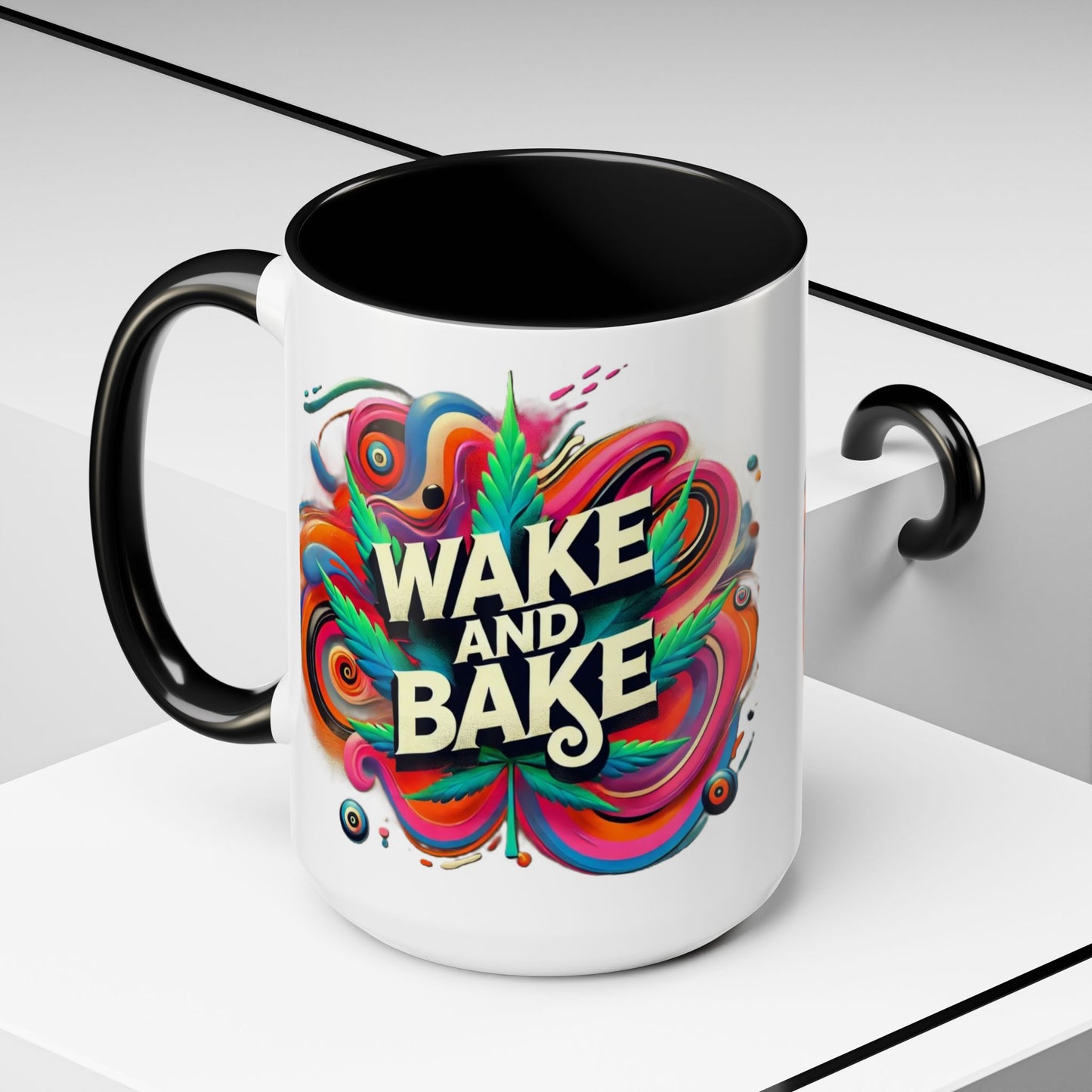 Colorful Wake and Bake Coffee Mug - 11 & 15oz