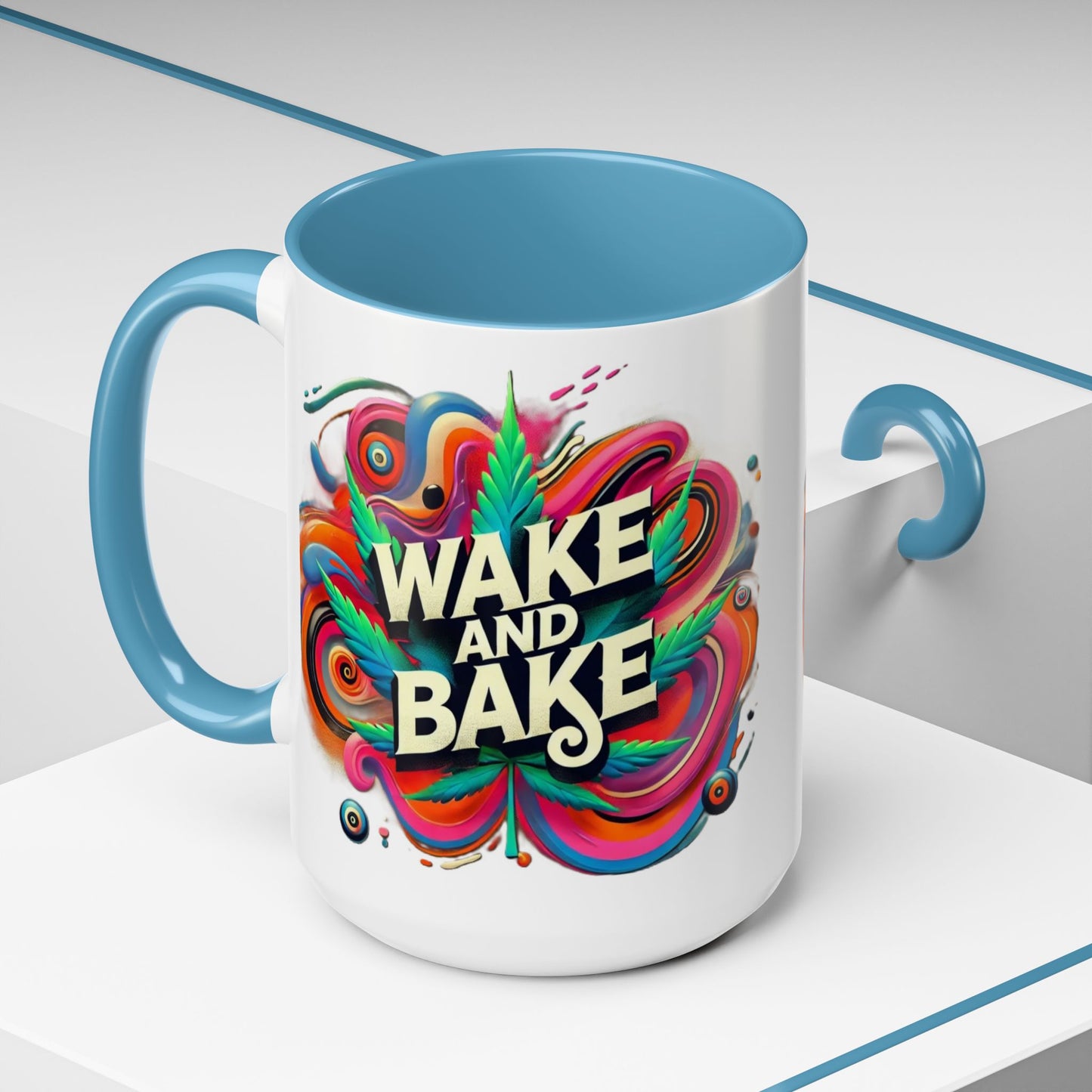 Colorful Wake and Bake Coffee Mug - 11 & 15oz