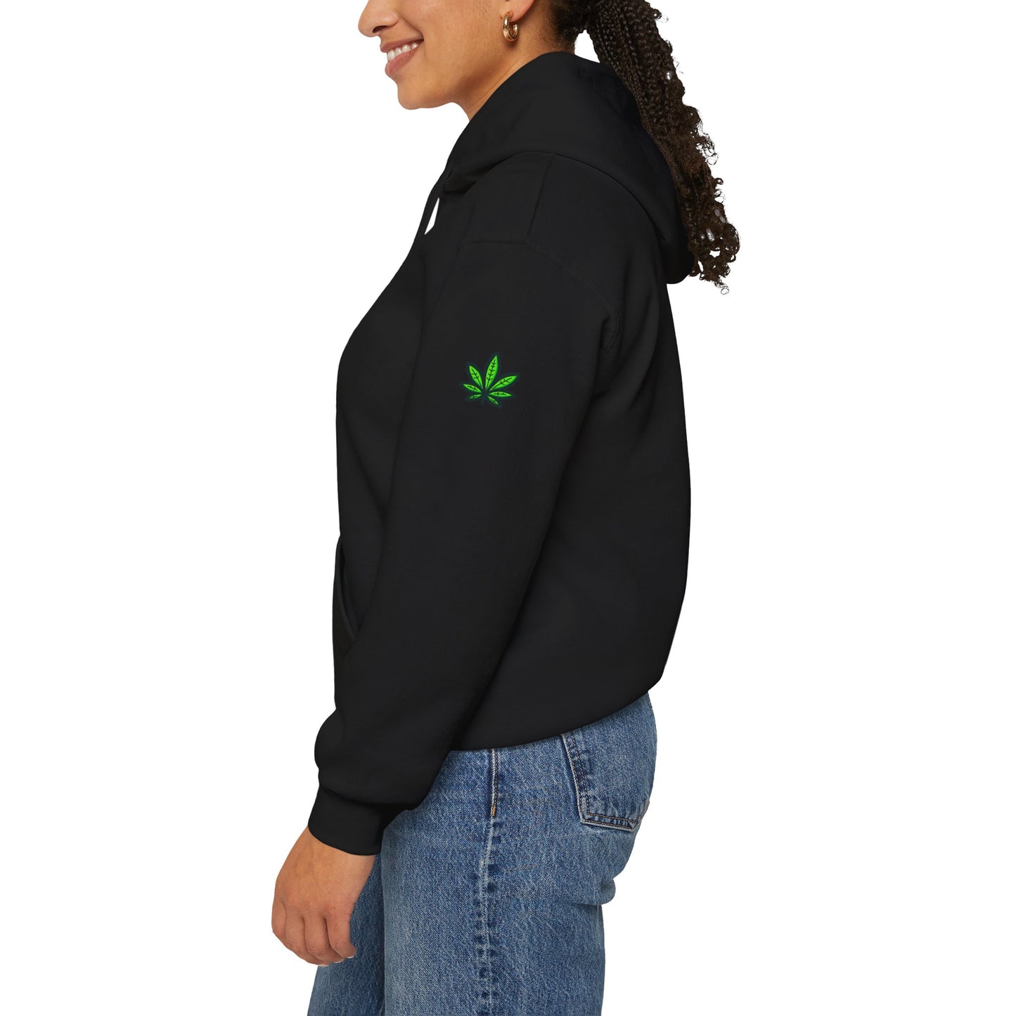 In a World Full of Karens Hoodie - Unisex Heavy Blend™ Sweatshirt with Green Leaf Design