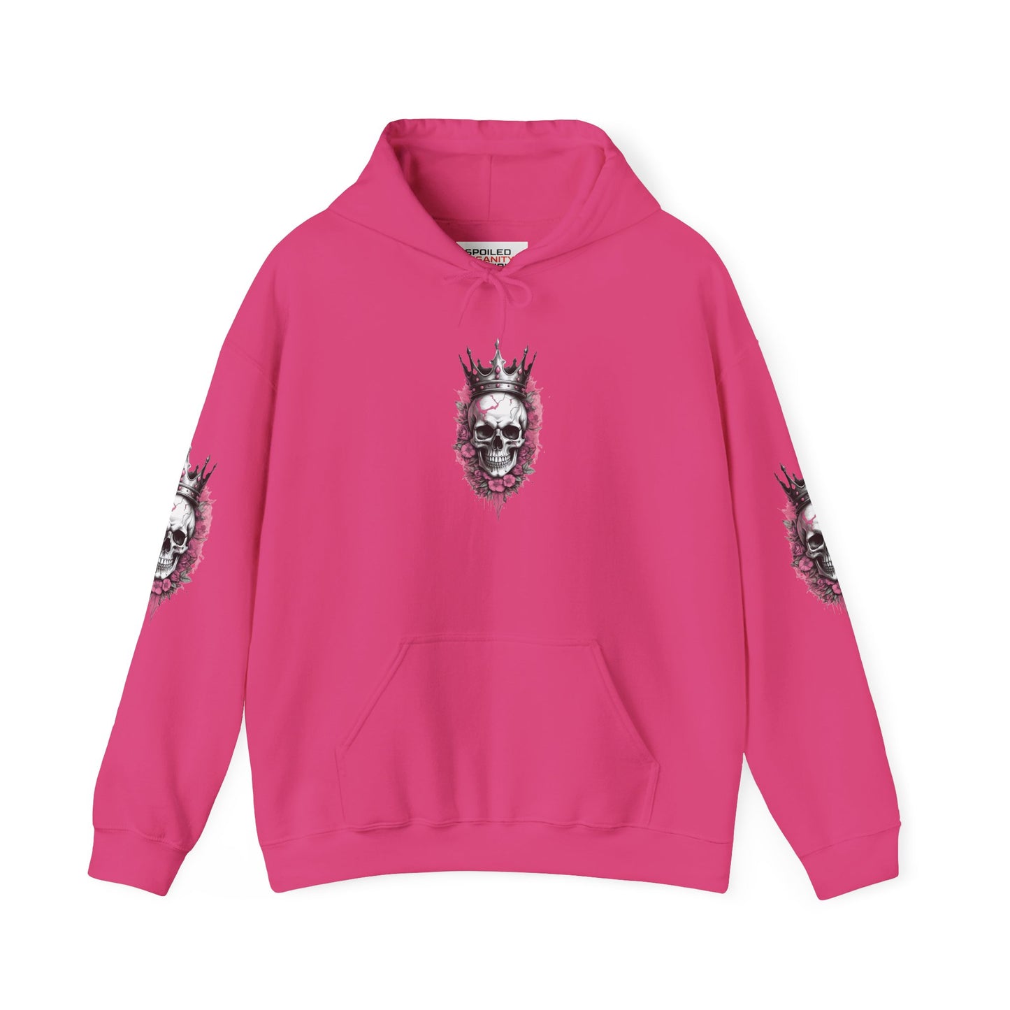 Skull Crown Unisex Hooded Sweatshirt - Edgy Streetwear for Fall/Winter Apparel