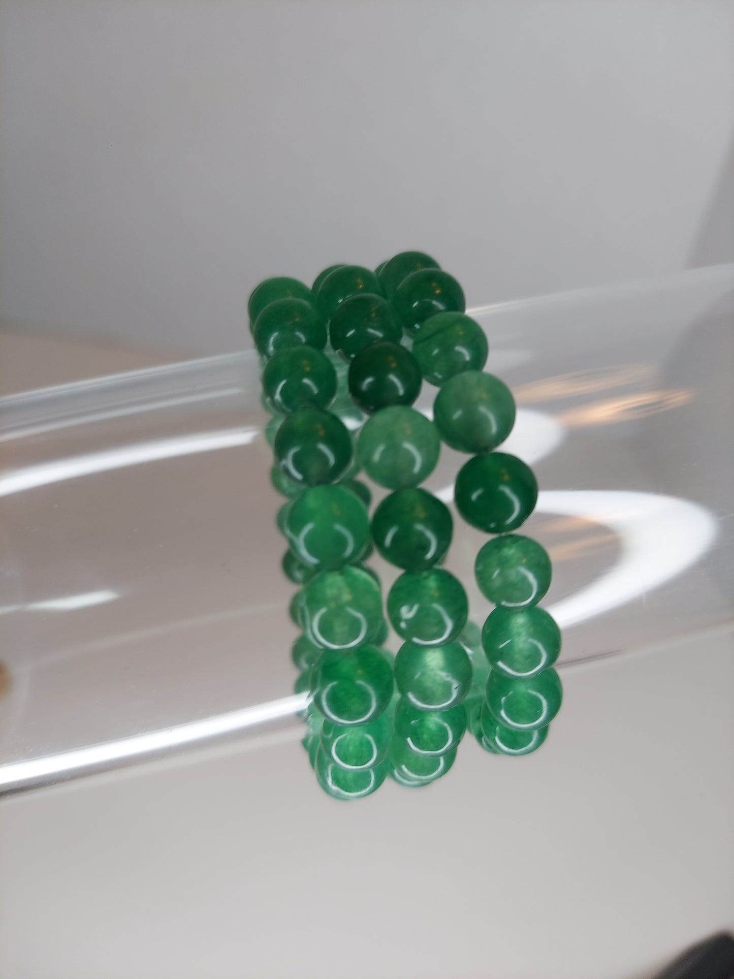 Green Glass Beaded Bracelet