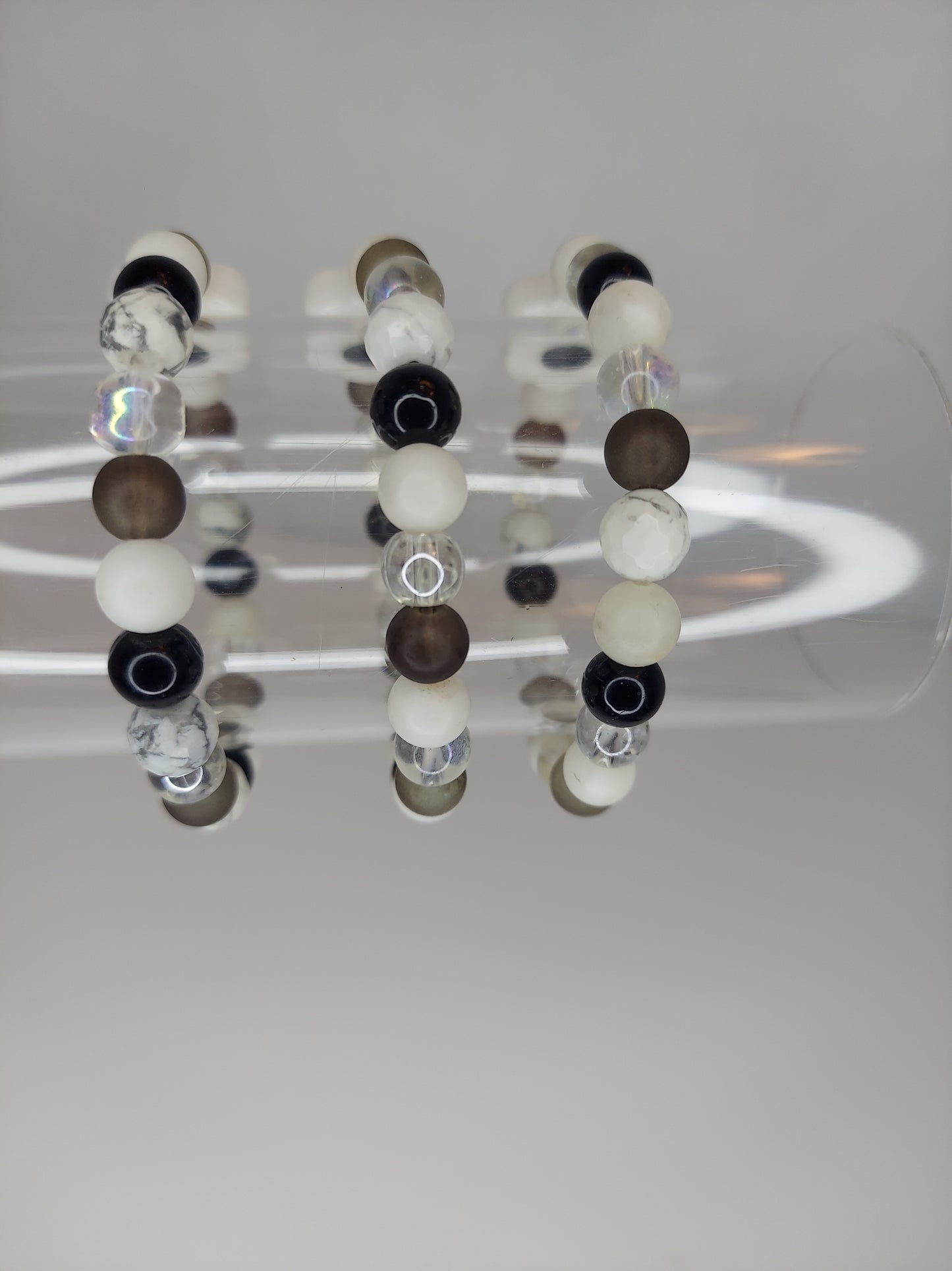 Black and White Flower with Howlite (1pc)