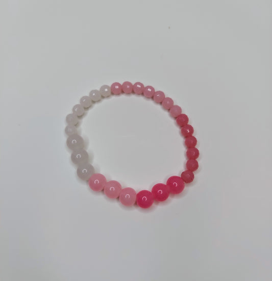 Pink Ombre glass beaded bracelet