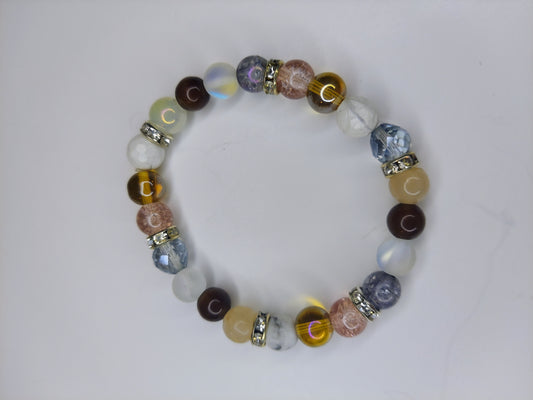 Multi Colored Earth Tone Beaded Bracelet