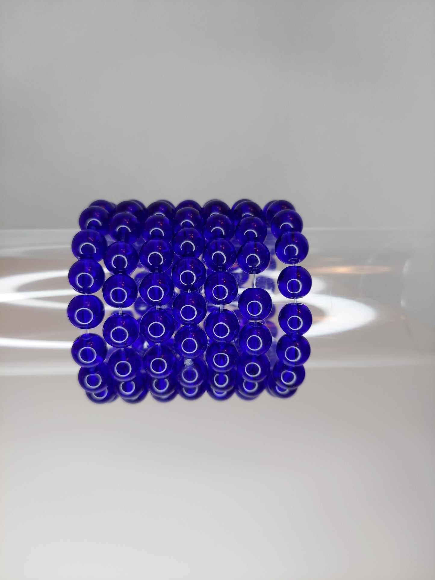 Colbalt Blue 10mm Glass Beaded Bracelet