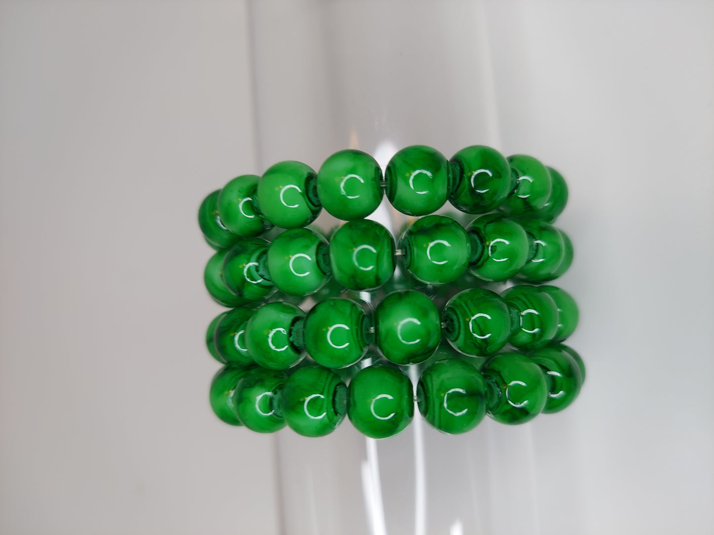 Green 10mm Beaded Bracelet