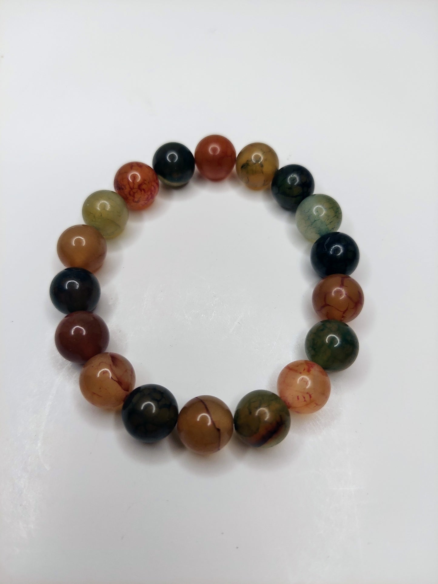 Earth Tones Agate Beaded Bracelet