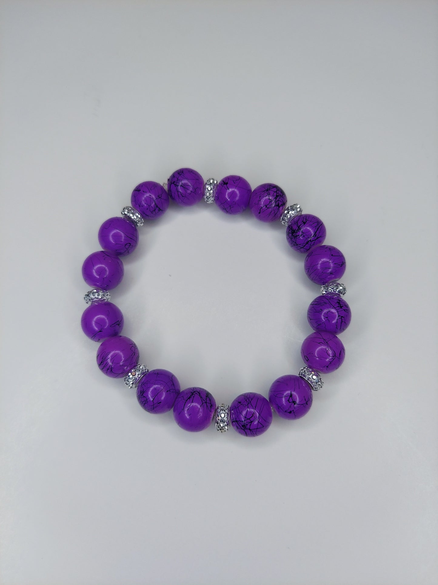 Purple 10mm Beaded Bracelet