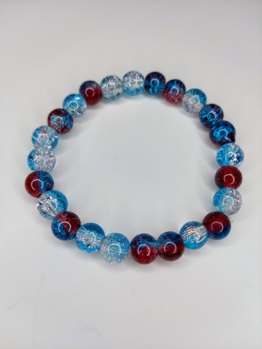 Spiderman Crackle Glass Beaded Bracelet