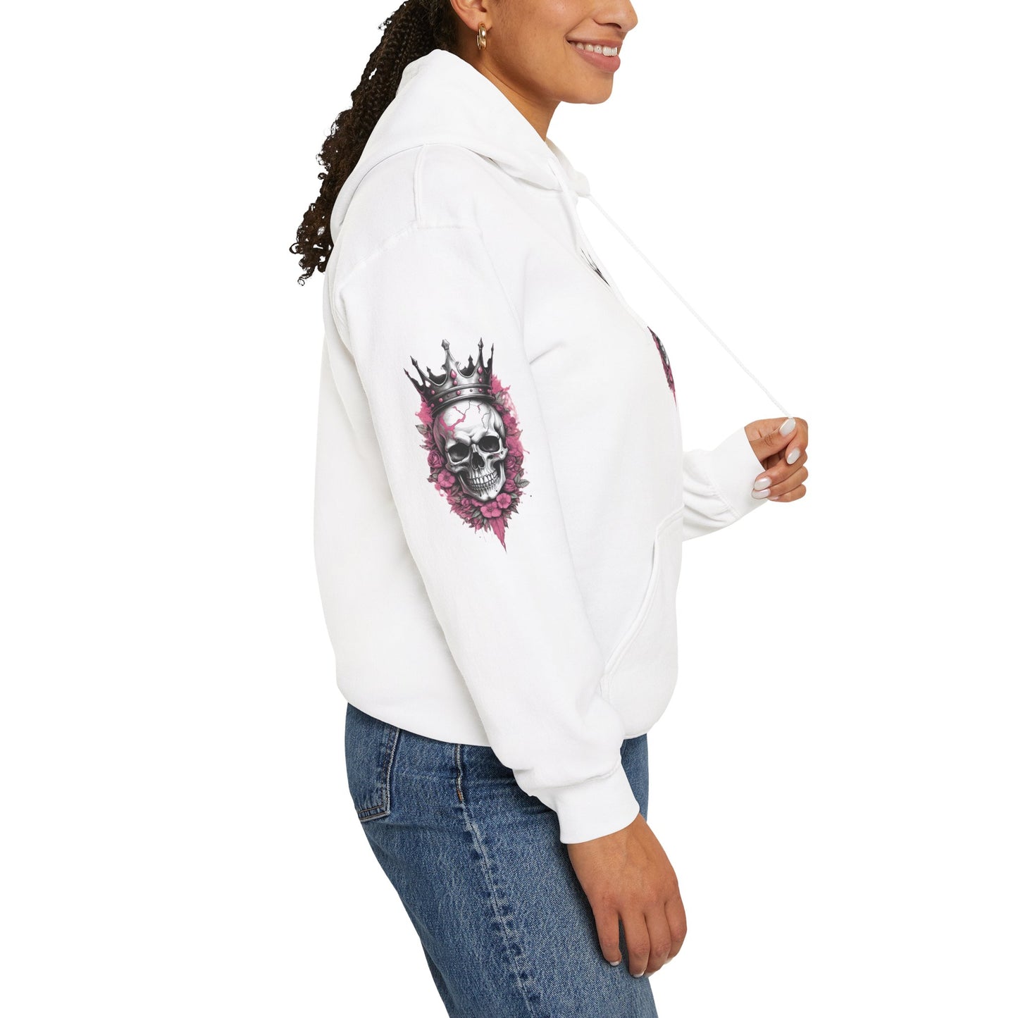 Skull Crown Unisex Hooded Sweatshirt - Edgy Streetwear for Fall/Winter Apparel