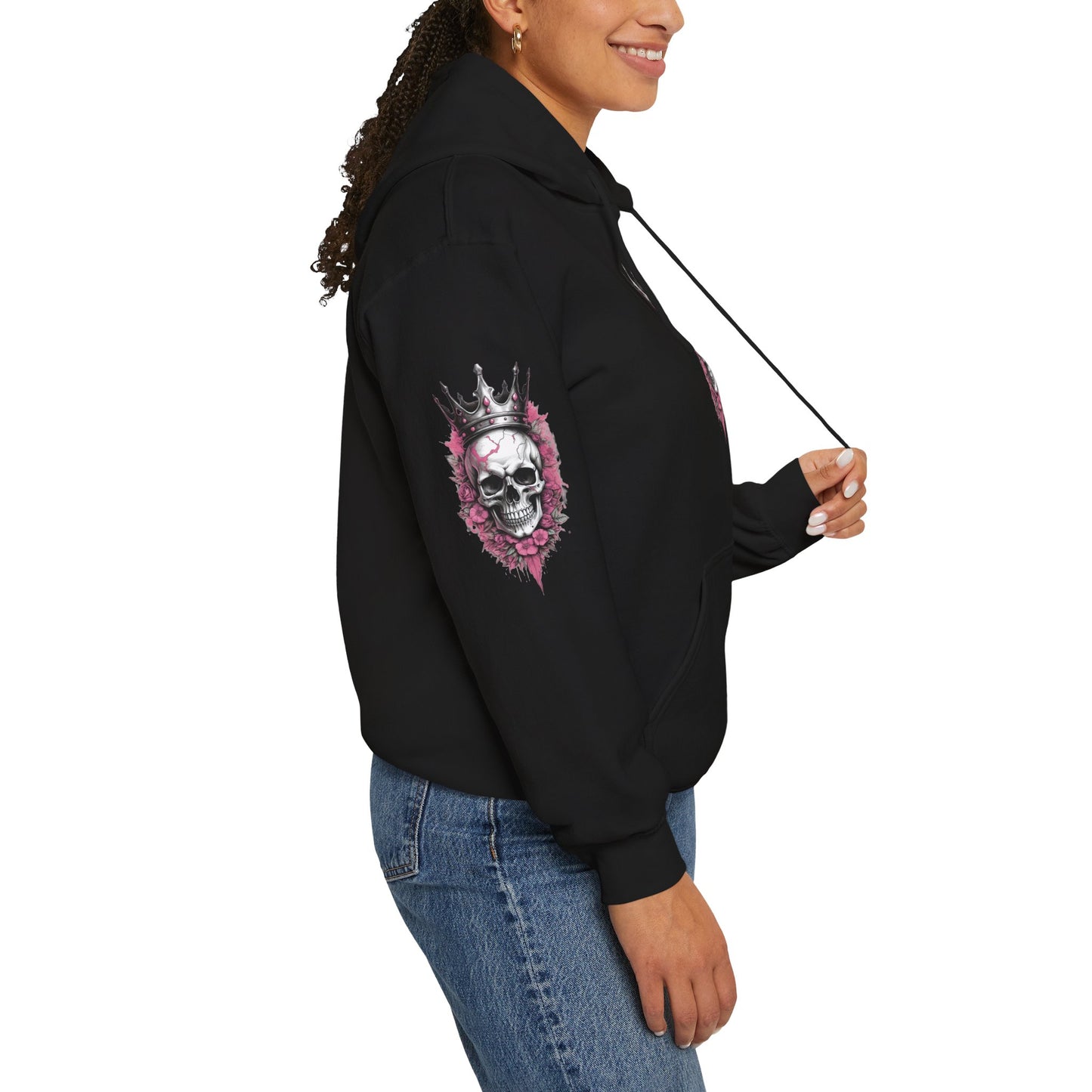 Skull Crown Unisex Hooded Sweatshirt - Edgy Streetwear for Fall/Winter Apparel