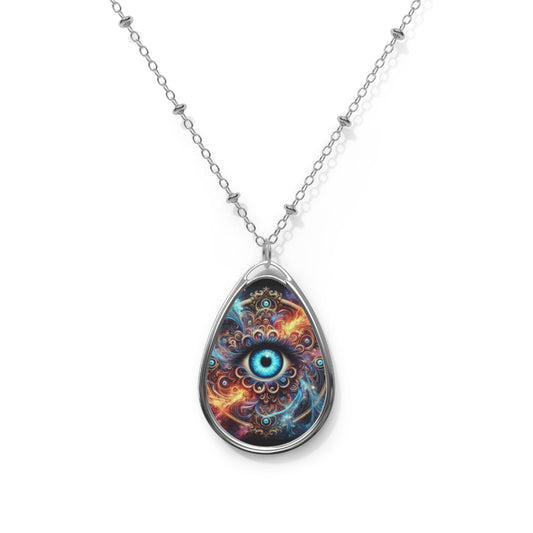 Mystical Eye Oval Necklace - Colorful Spiritual Jewelry