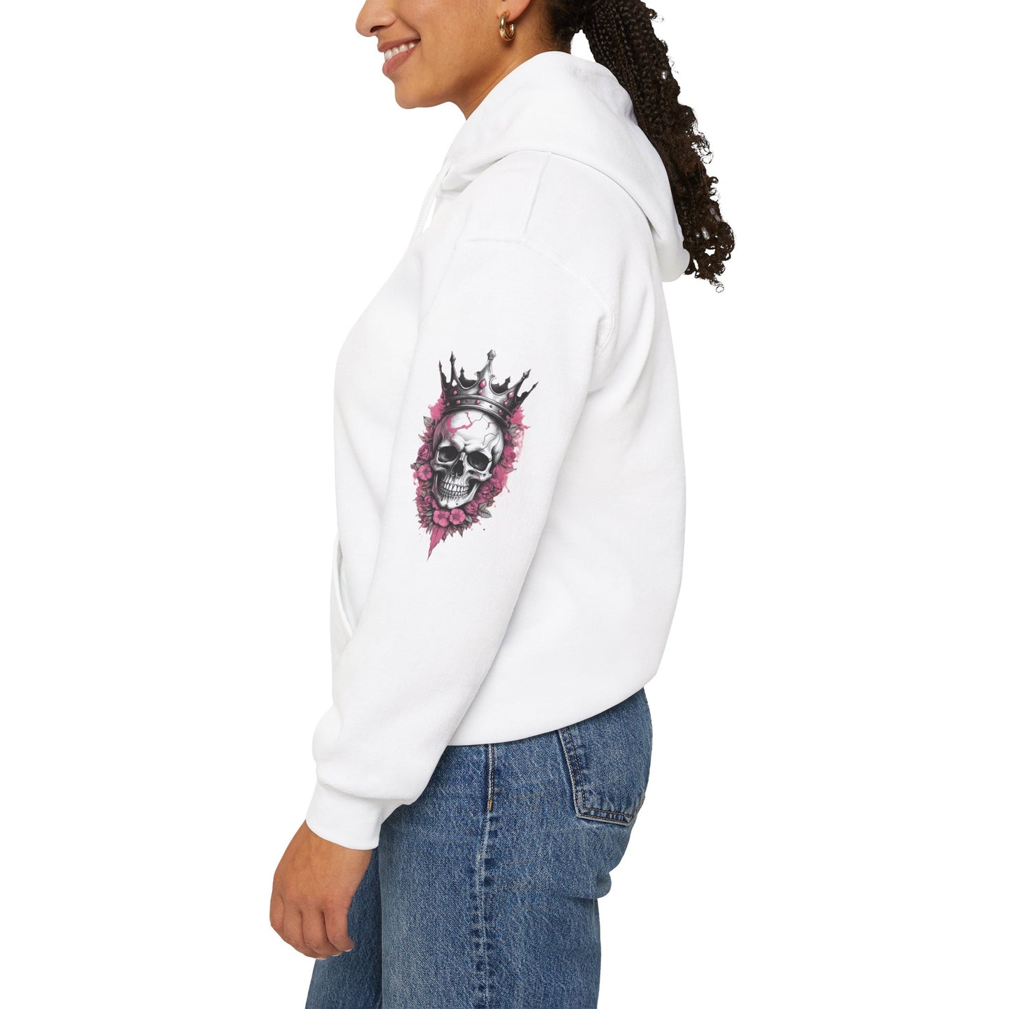Skull Crown Unisex Hooded Sweatshirt - Edgy Streetwear for Fall/Winter Apparel