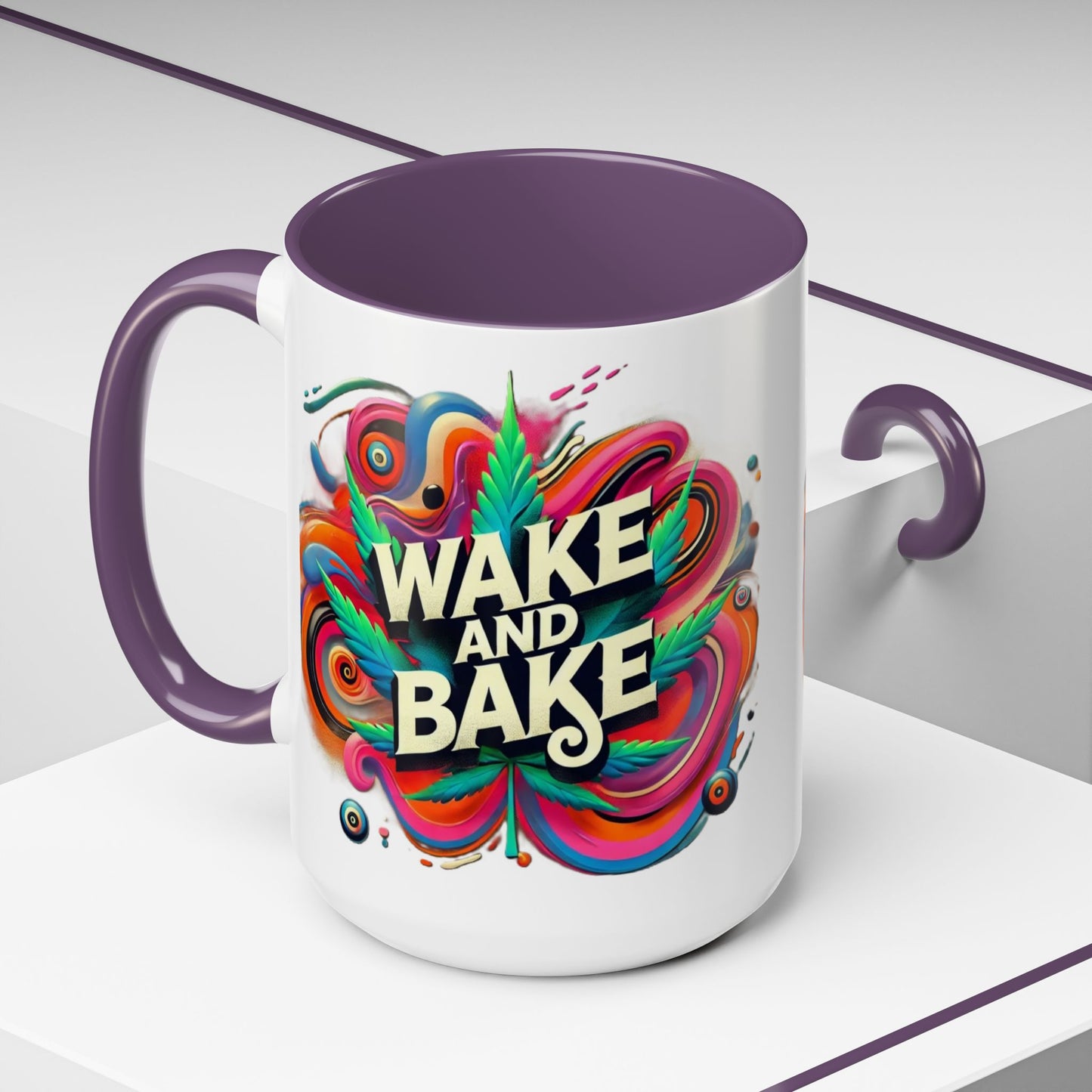 Colorful Wake and Bake Coffee Mug - 11 & 15oz