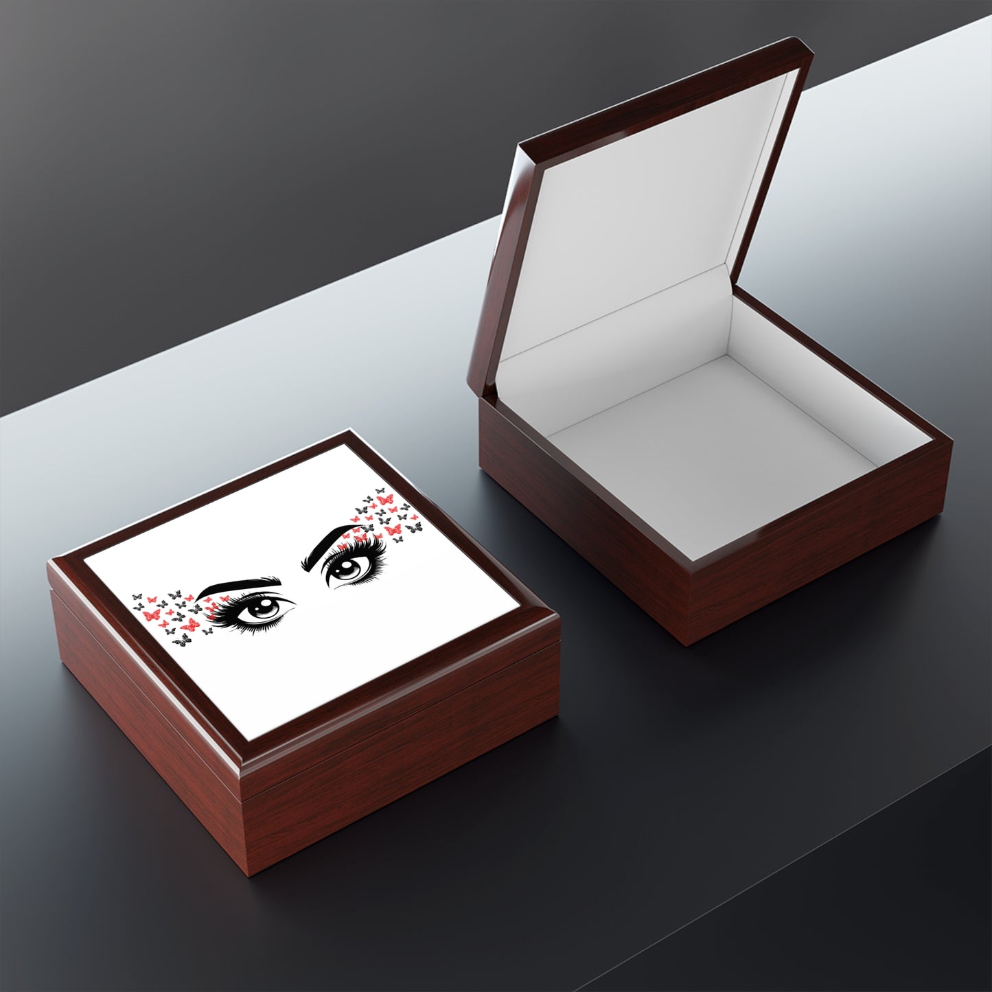 Elegant Butterfly Jewelry Box with Eye Design – Stylish Storage for Precious Keepsakes