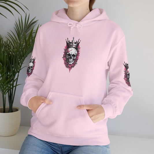 Skull Crown Unisex Hooded Sweatshirt - Edgy Streetwear for Fall/Winter Apparel