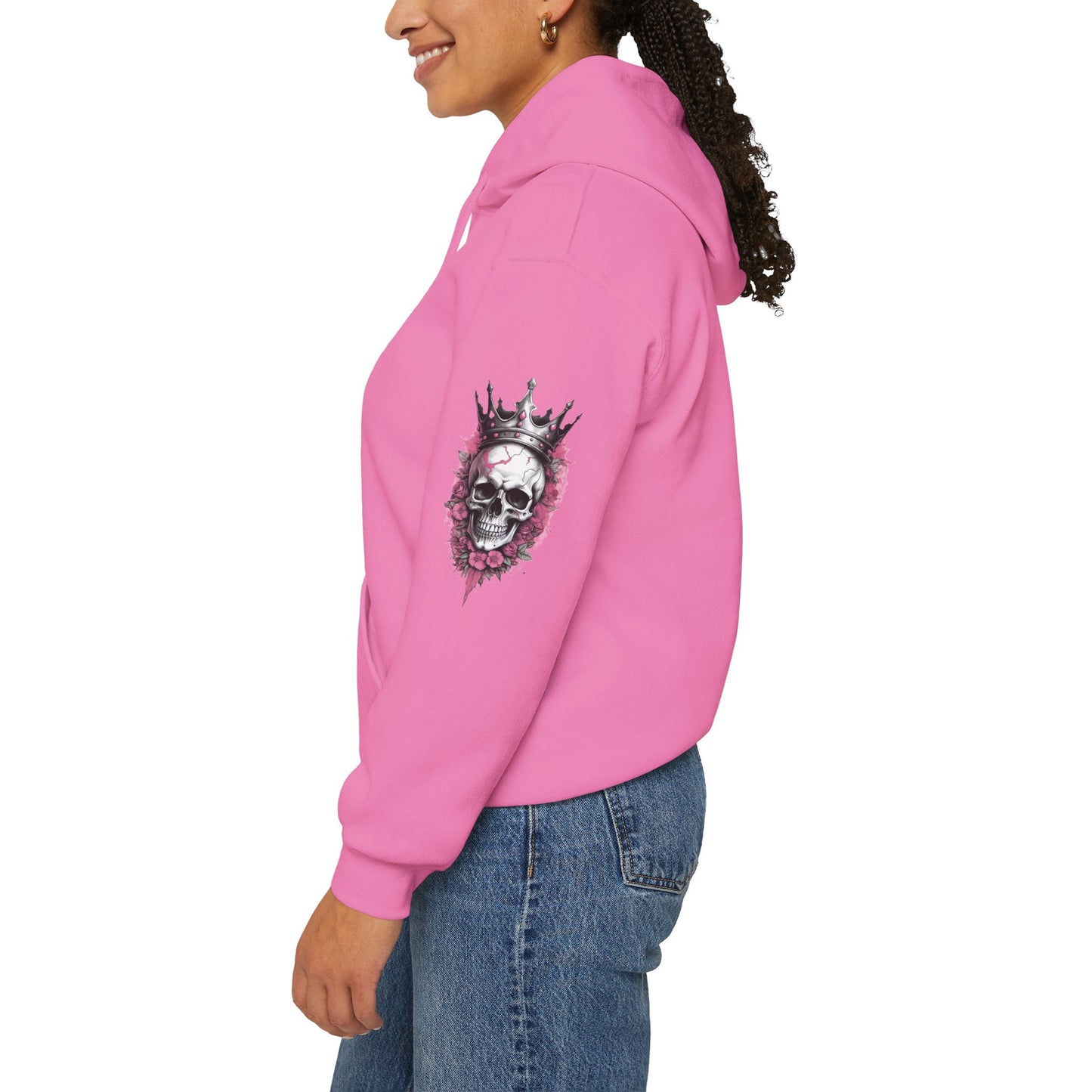 Skull Crown Unisex Hooded Sweatshirt - Edgy Streetwear for Fall/Winter Apparel