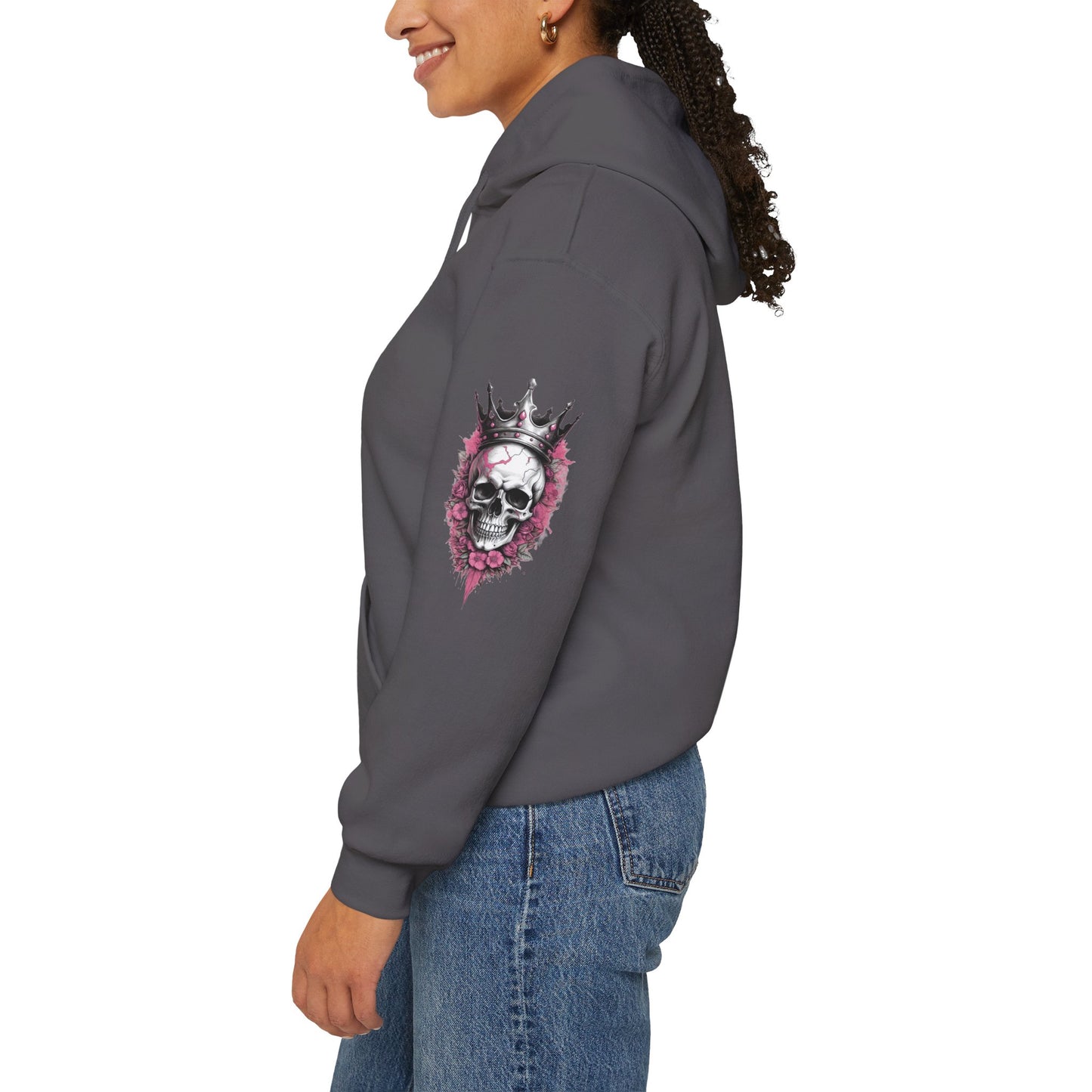 Skull Crown Unisex Hooded Sweatshirt - Edgy Streetwear for Fall/Winter Apparel