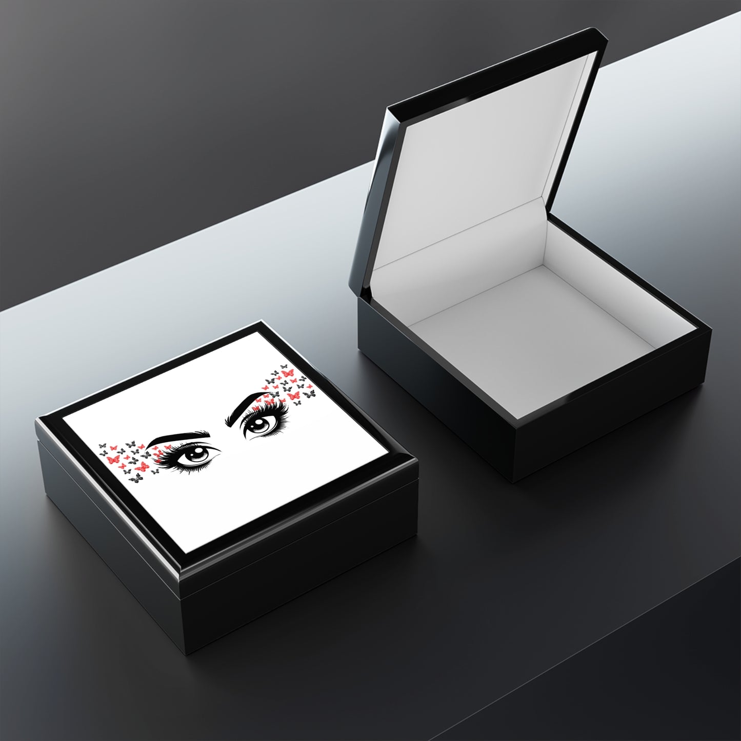 Elegant Butterfly Jewelry Box with Eye Design – Stylish Storage for Precious Keepsakes