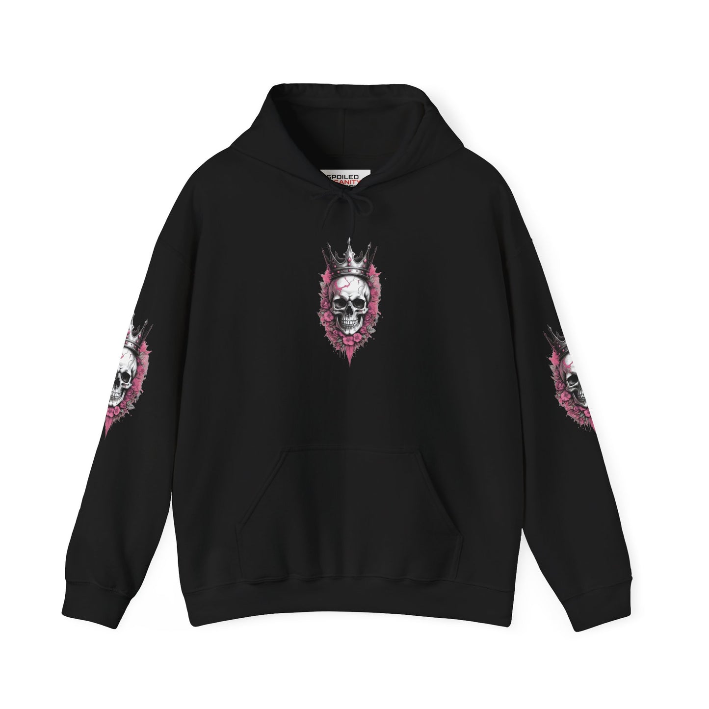 Skull Crown Unisex Hooded Sweatshirt - Edgy Streetwear for Fall/Winter Apparel