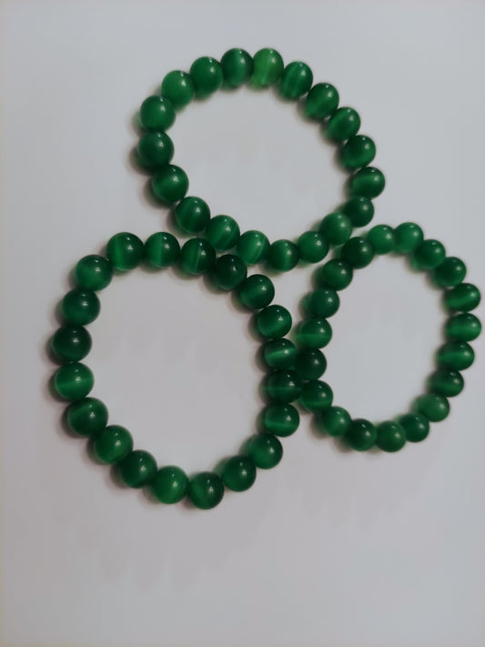 Green Tigers Eye Quartz Beaded Bracelet (1pc)