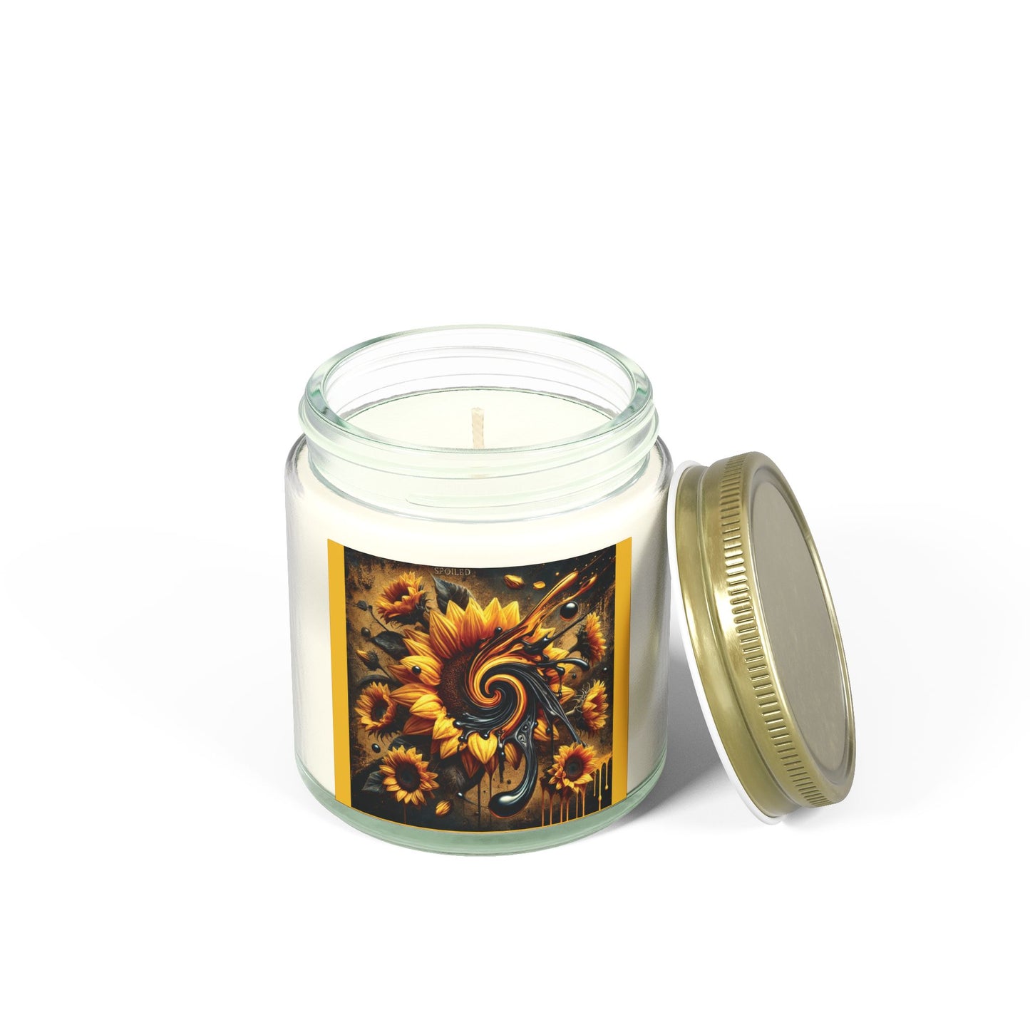 Sunflower Madness Scented Candles - Coconut Apricot Wax (4oz, 9oz) - Aromatherapy Decor for Home, Gifts & Occasions