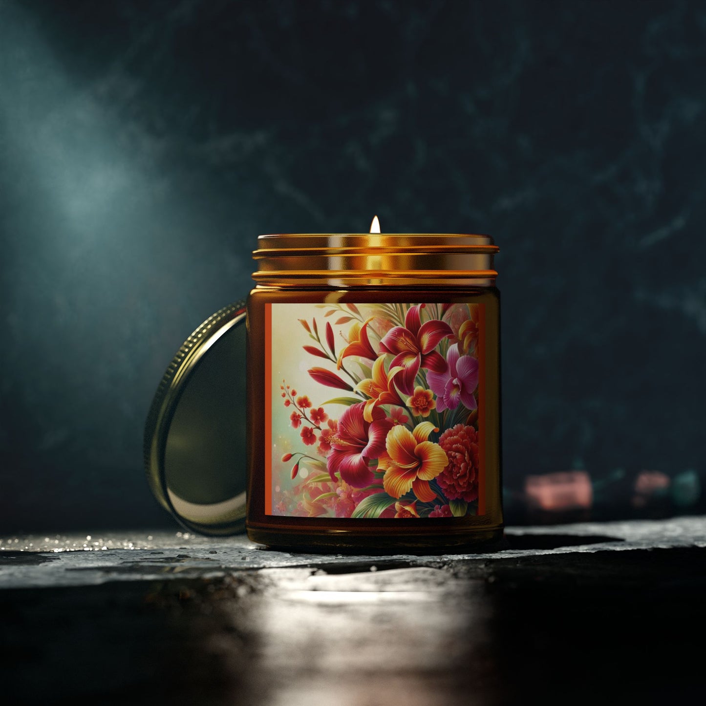 Floral Scented Candles - Coconut Apricot Wax (4oz & 9oz)