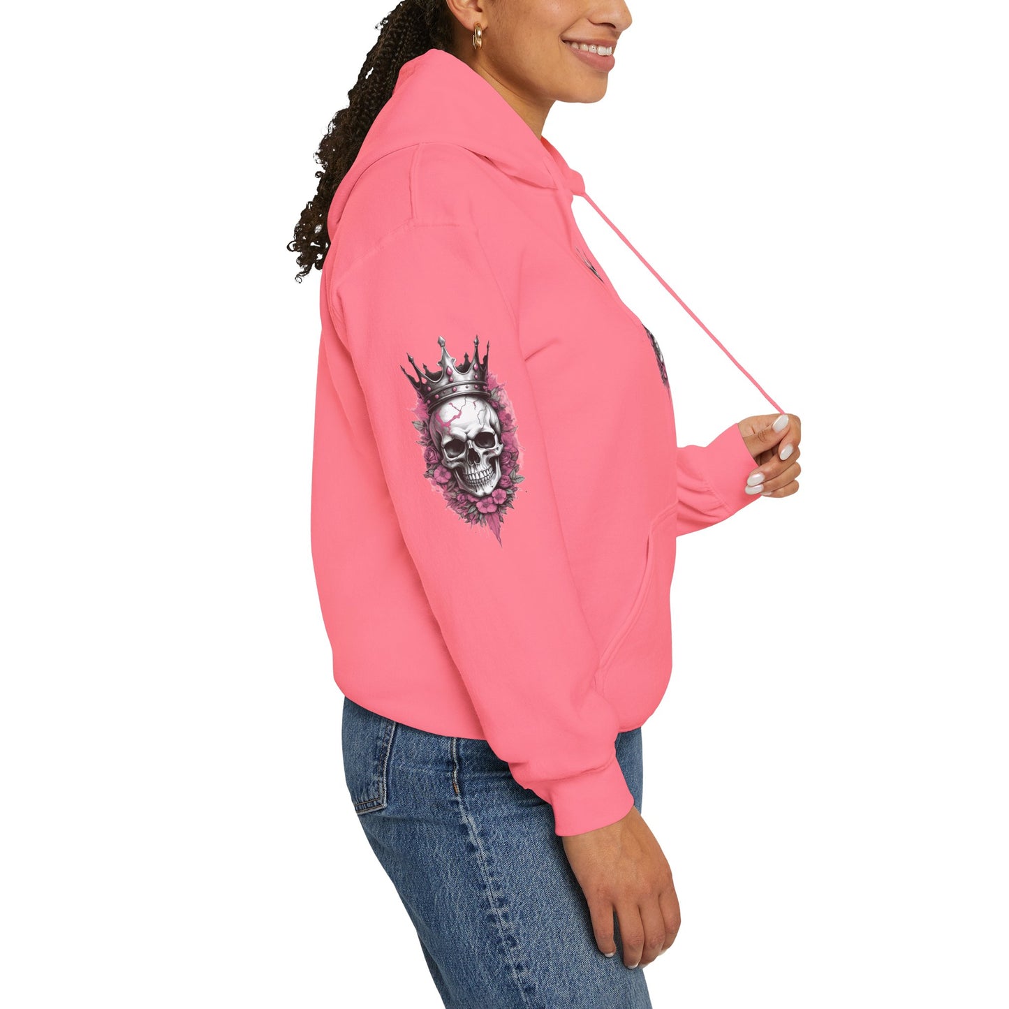 Skull Crown Unisex Hooded Sweatshirt - Edgy Streetwear for Fall/Winter Apparel