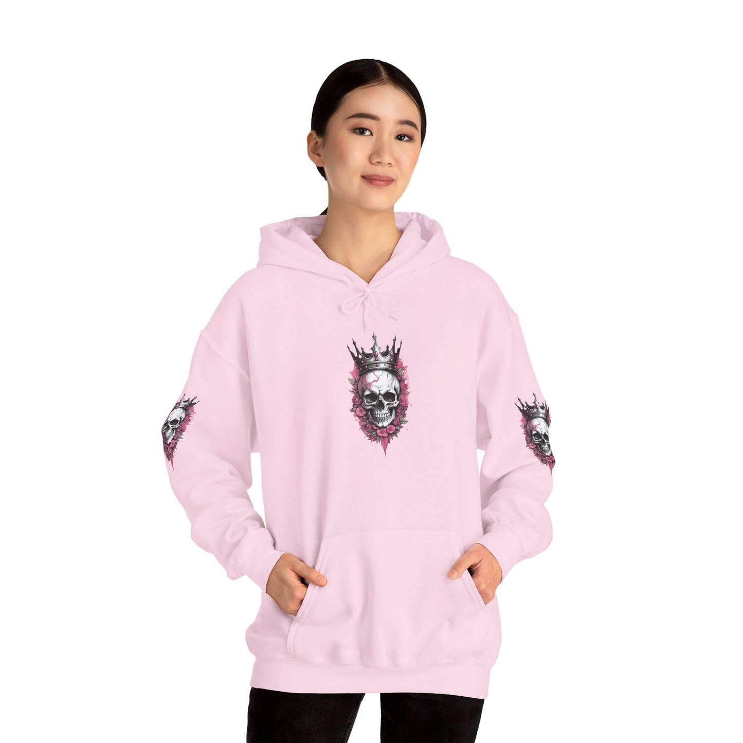 Skull Crown Unisex Hooded Sweatshirt - Edgy Streetwear for Fall/Winter Apparel