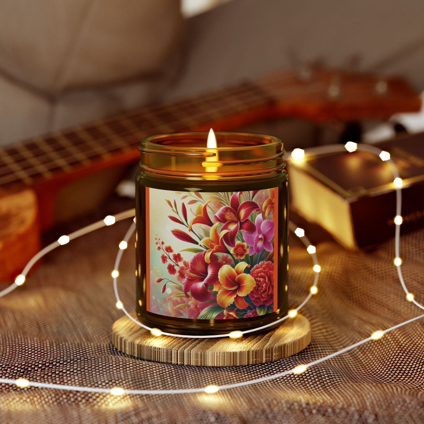 Floral Scented Candles - Coconut Apricot Wax (4oz & 9oz)