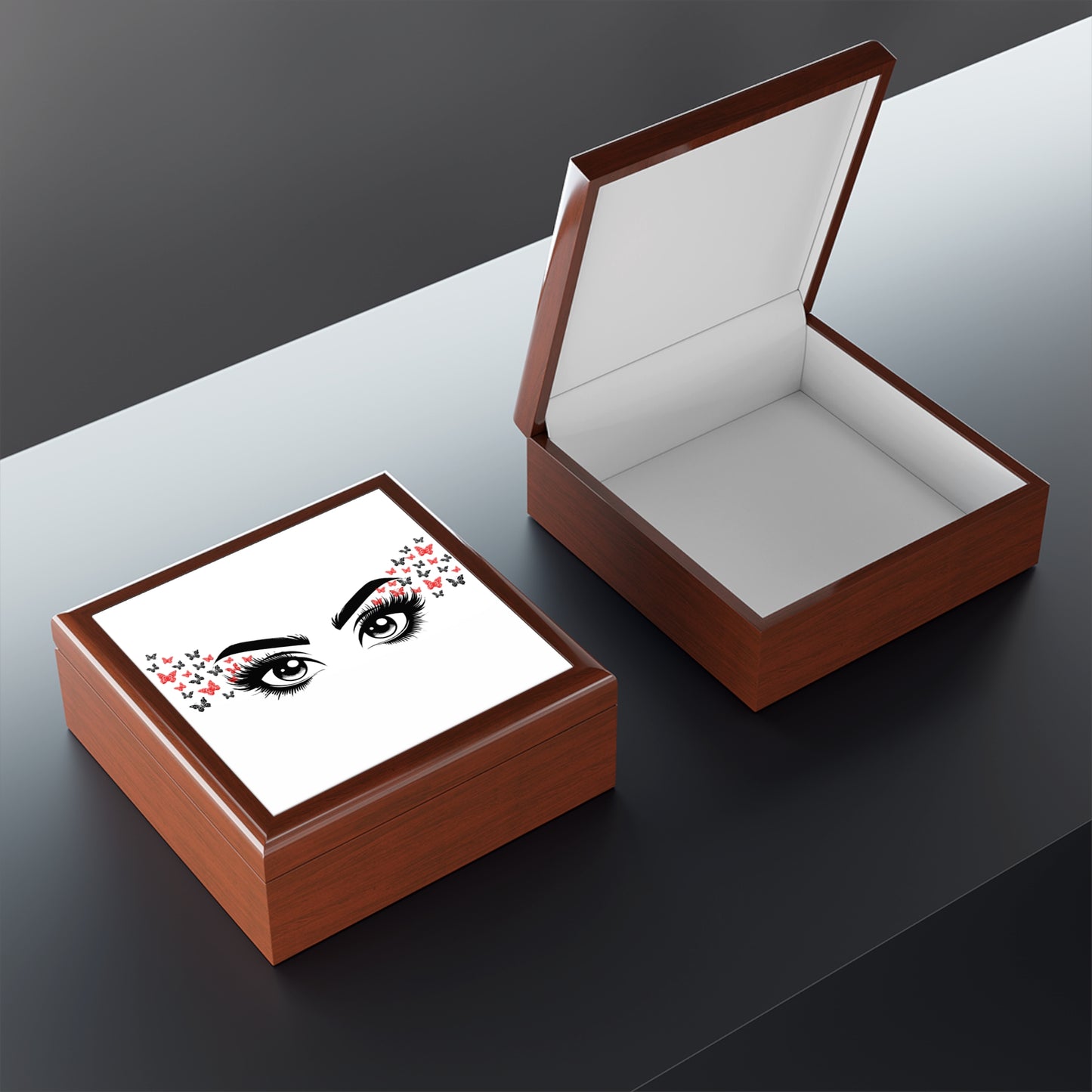 Elegant Butterfly Jewelry Box with Eye Design – Stylish Storage for Precious Keepsakes