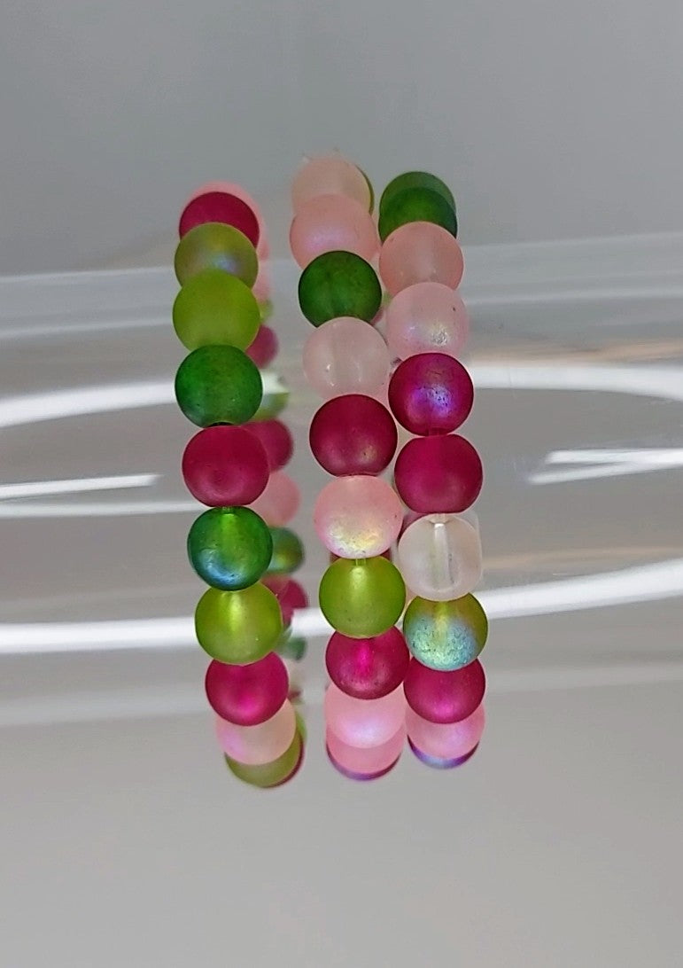 Strawberry Glass Beaded Bracelet